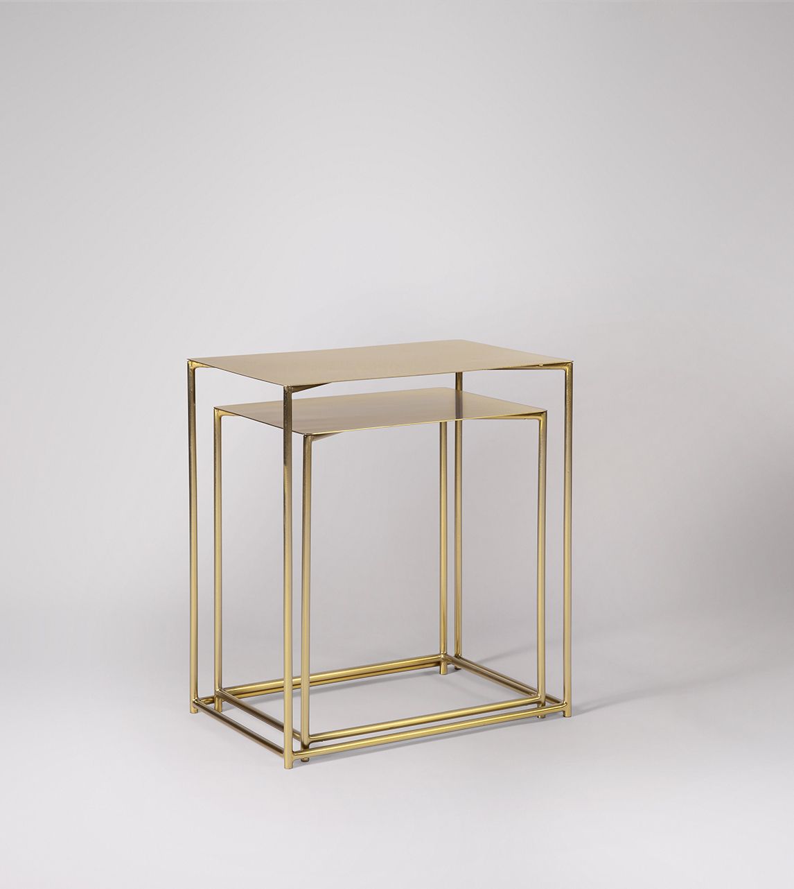Veylon Industrial Nesting Side Tables in Matt Brass Swoon