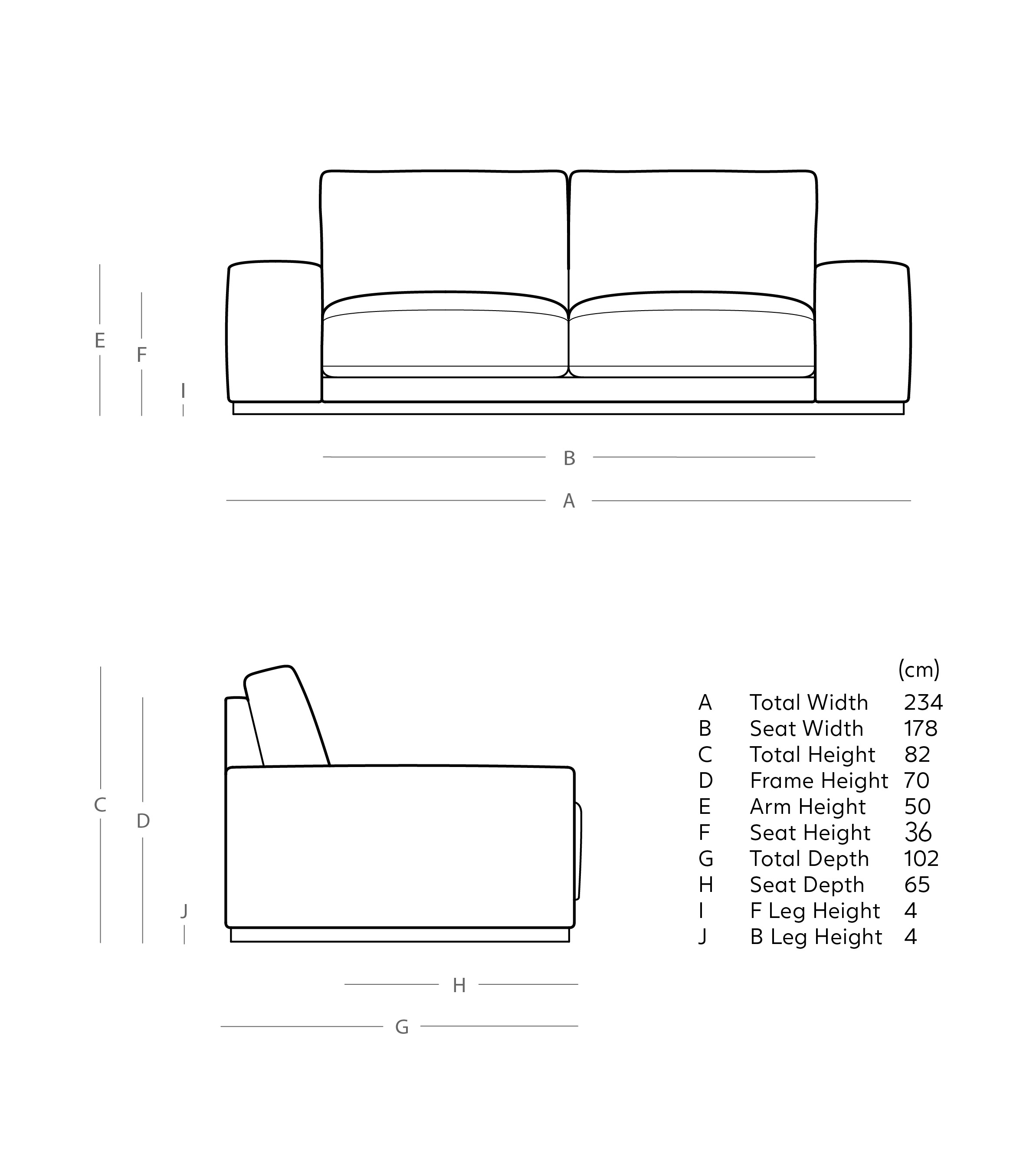 Denver Threeseater Sofa in Silver Grey Easy Velvet with Dark Feet