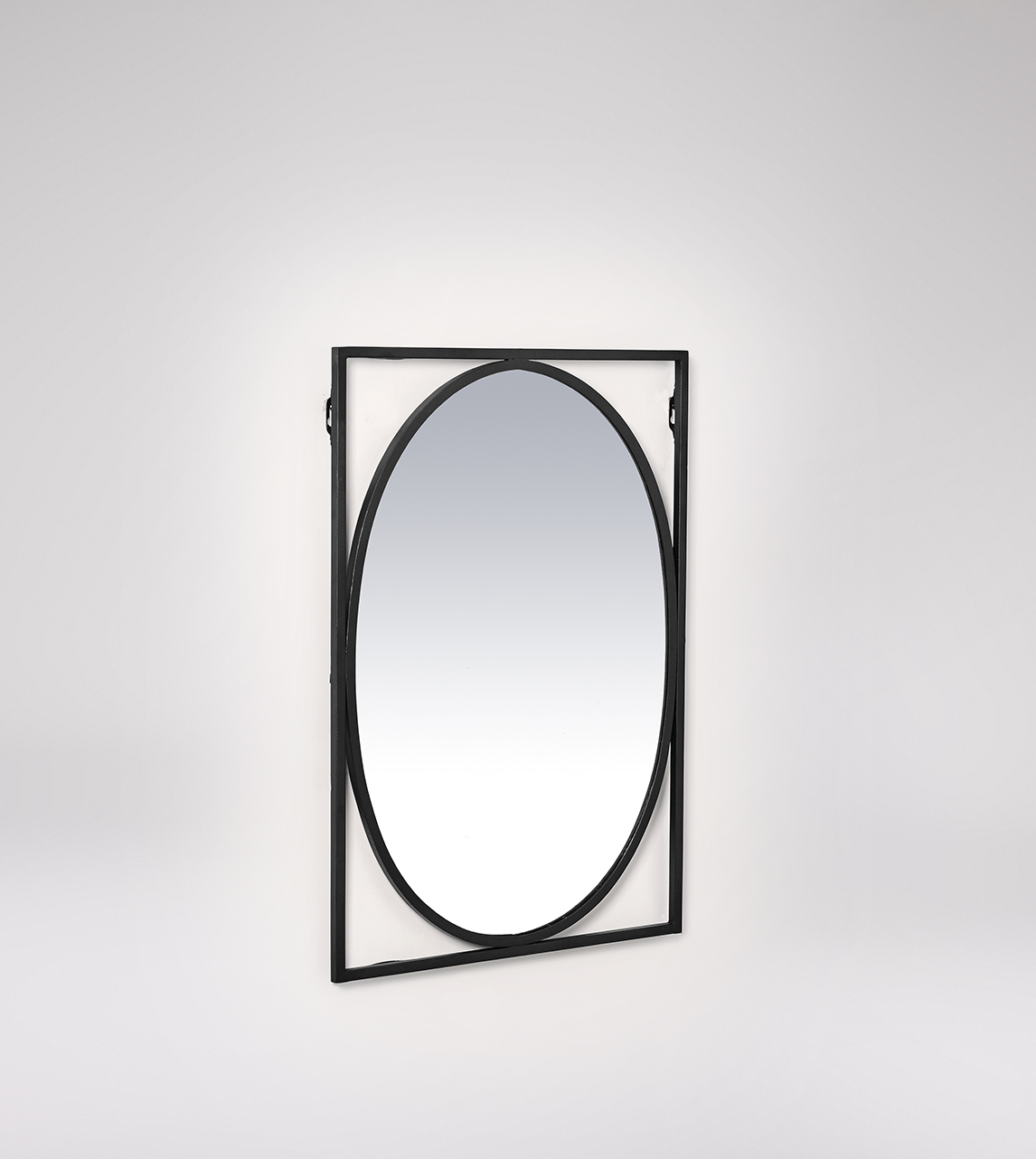 Echo Medium Wall Mirror in Black Steel Swoon