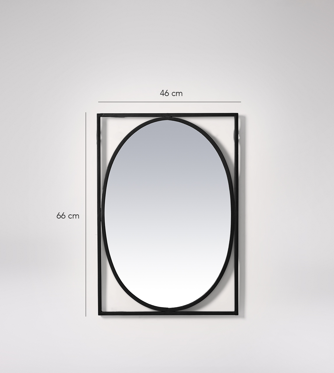 Echo Medium Wall Mirror in Black Steel Swoon