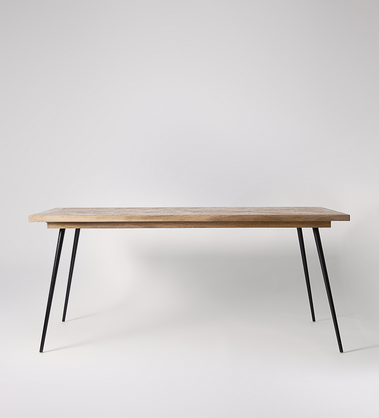 Ellis Industrial Dining Table in Natural Mango Wood & Charcoal Swoon