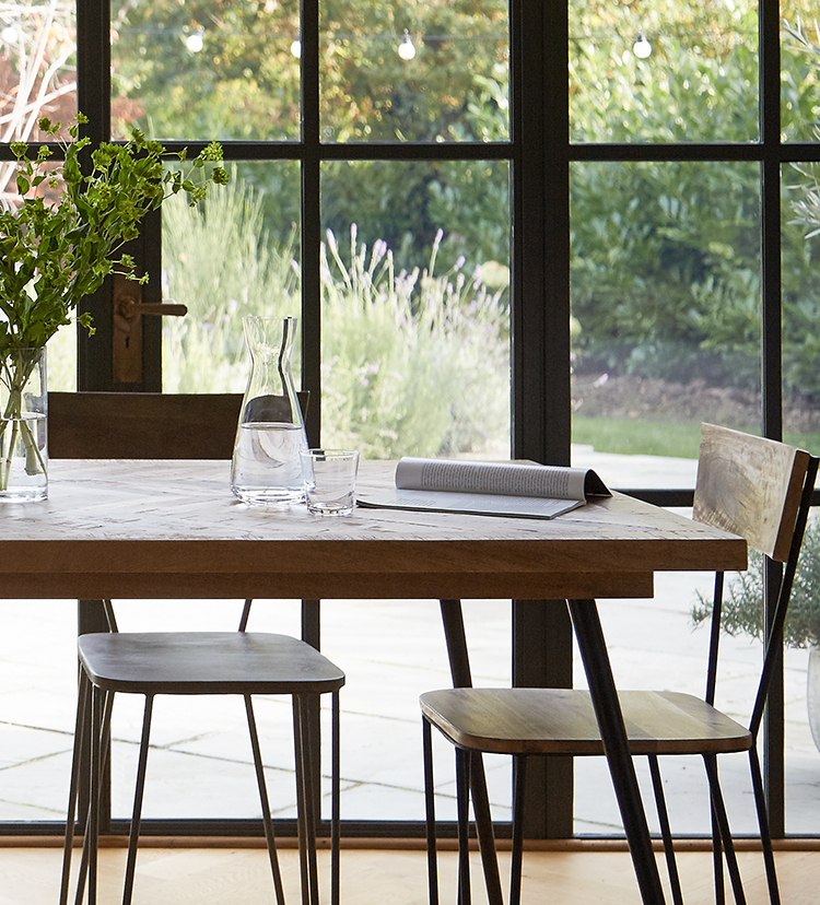 Ellis Industrial Dining Table in Natural Mango Wood & Charcoal Swoon