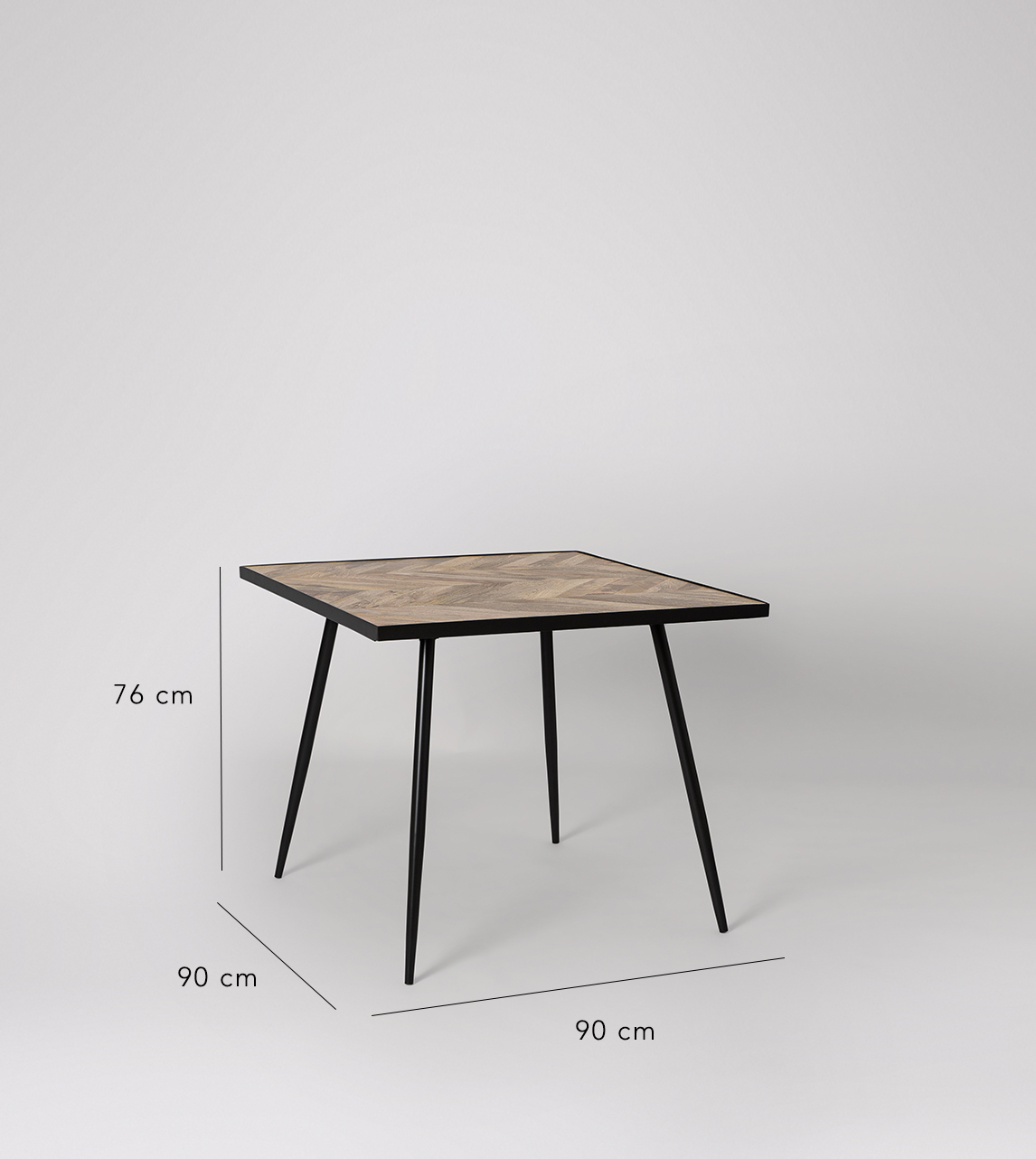 Ellis Square Dining Table, Industrial Style in Natural Mango Wood