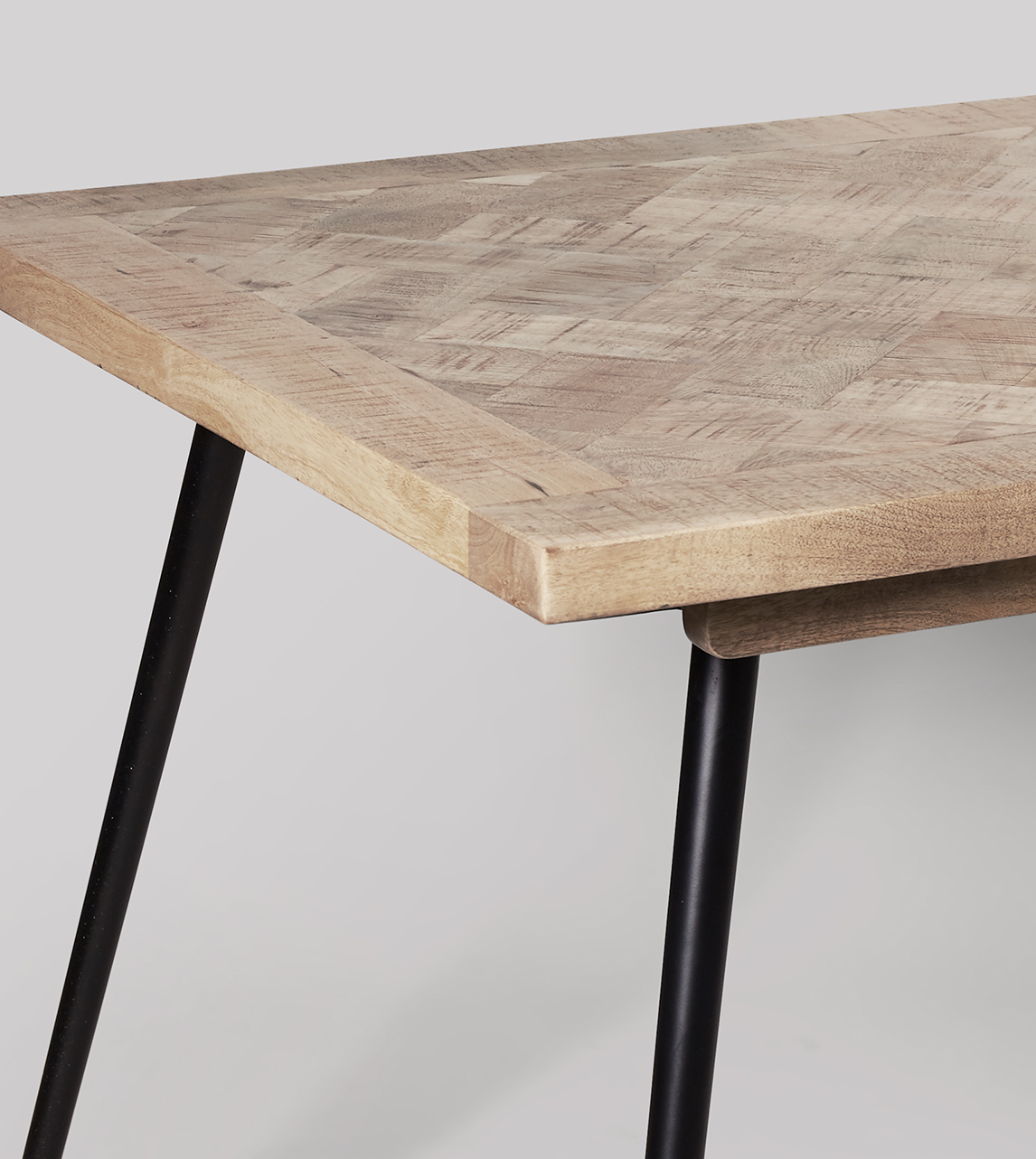 Ellis Industrial Medium Dining Table in Natural Mango Wood & Matt Black