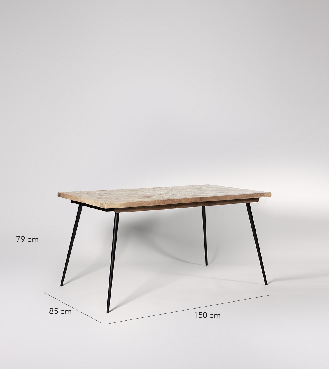 Dining table, contemporary style in mango wood and Black £449