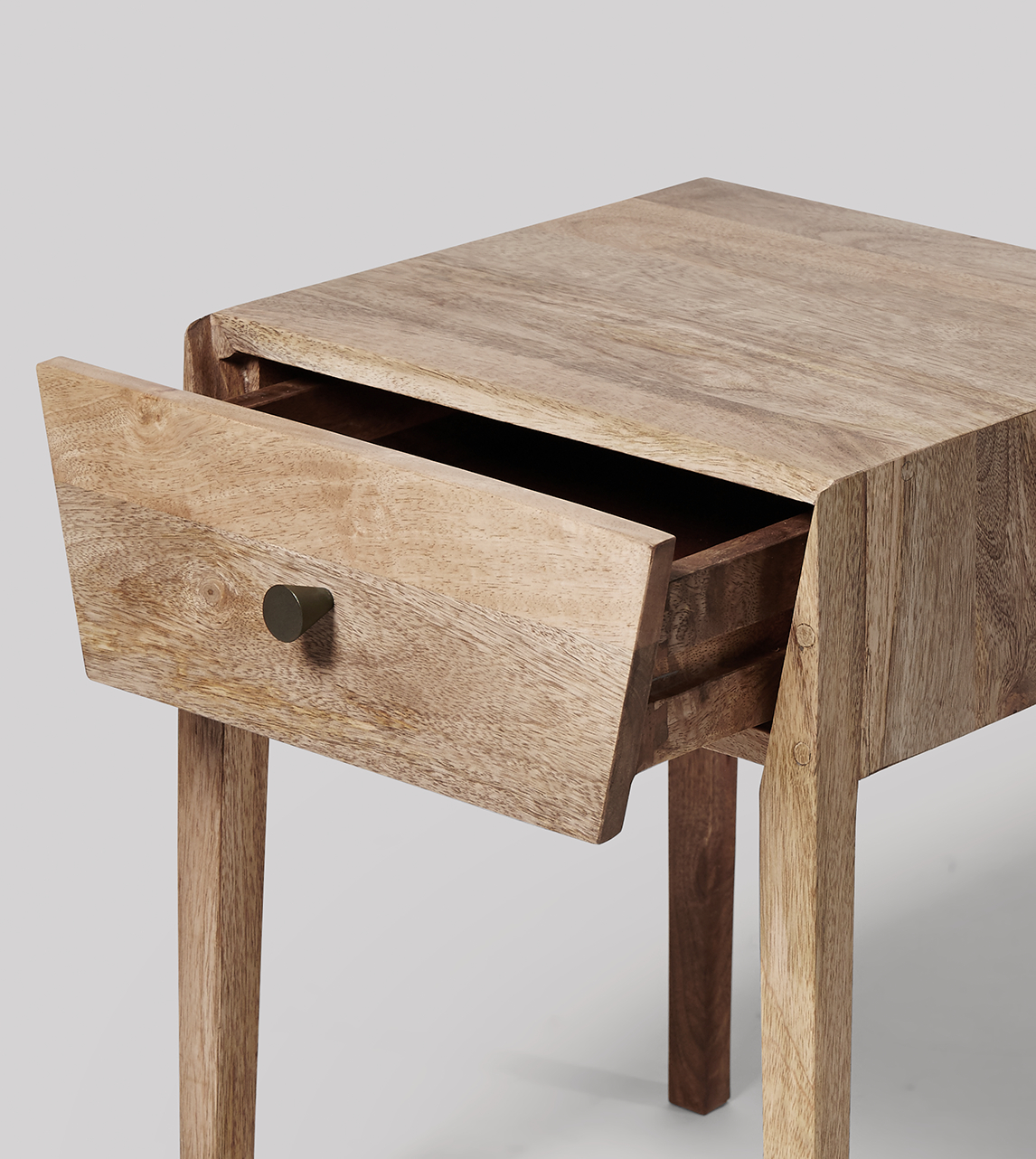 Elsa Bedside Table, MidCentury Modern Style in Light Mango Wood Swoon