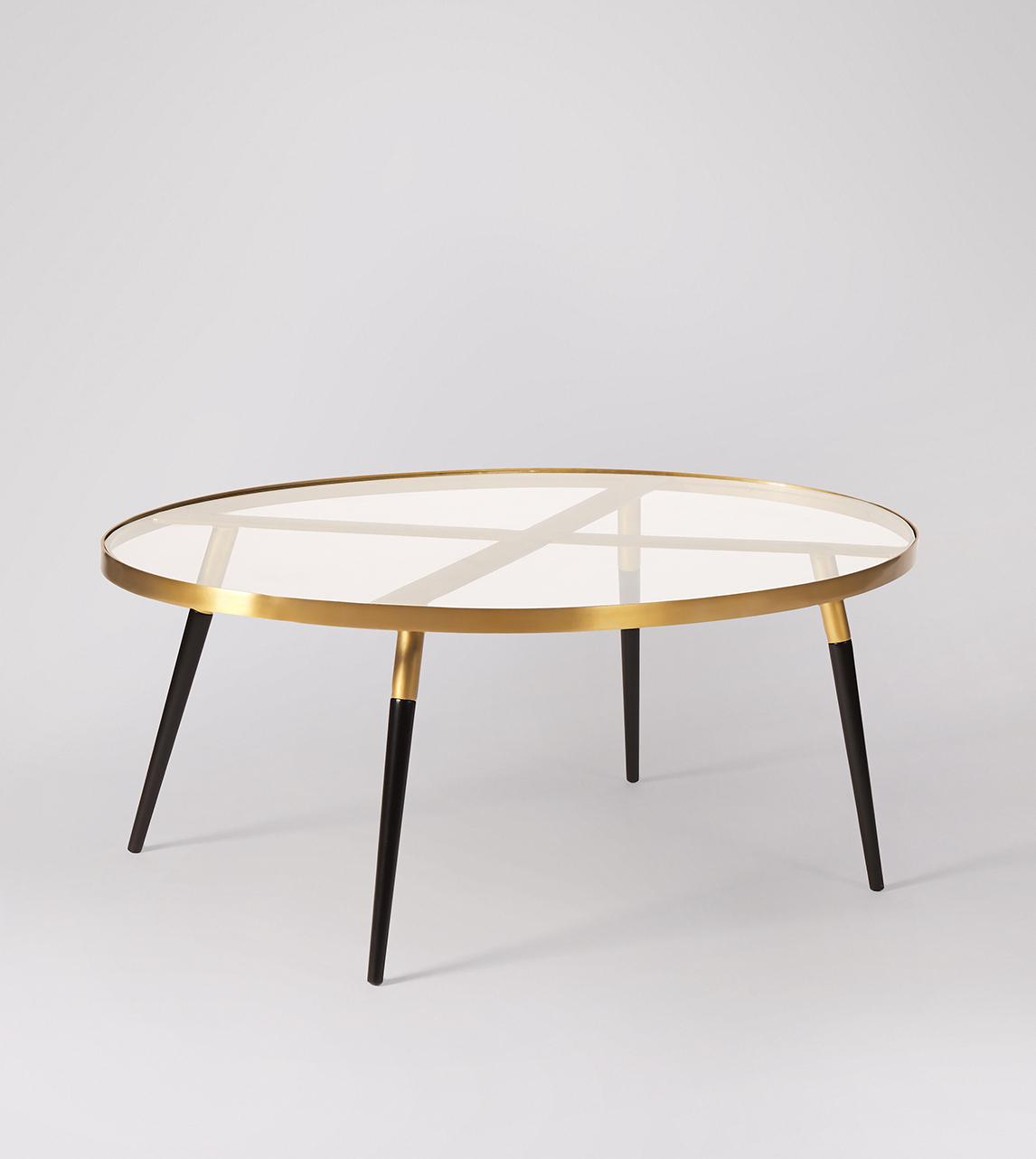Modern brass coffee top table