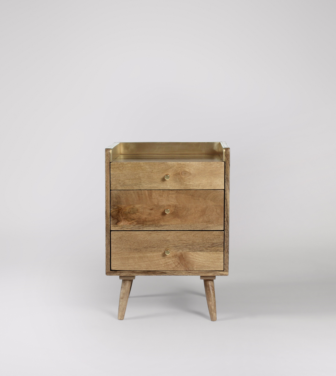 scandi 3 drawer bedside table