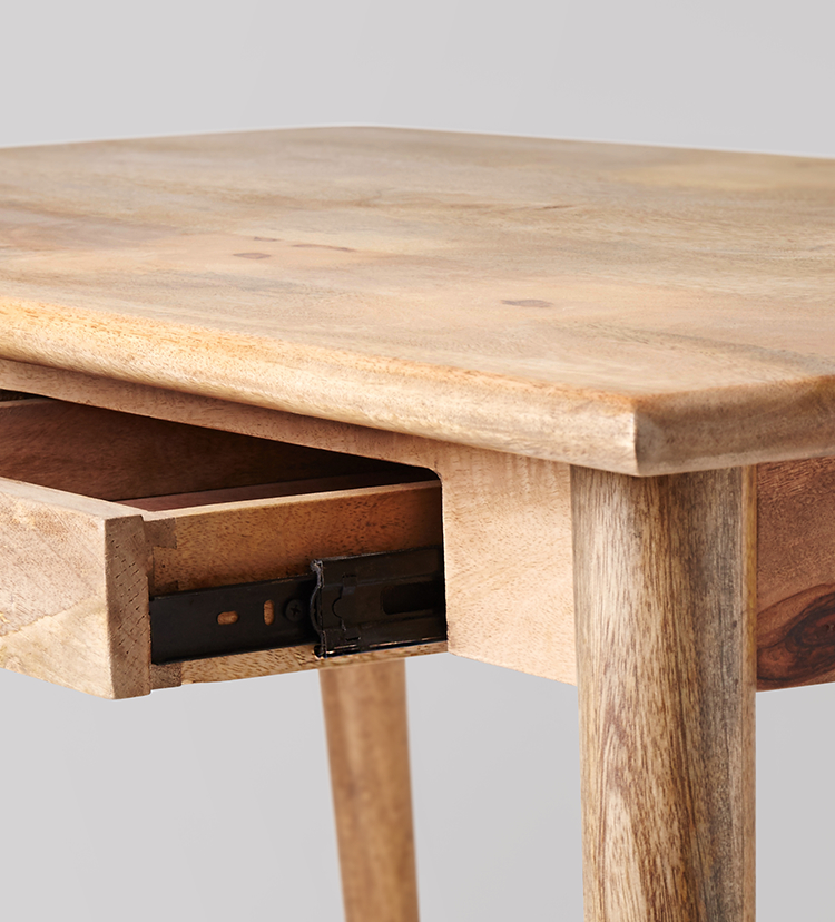 Ginsberg Desk, MidCentury Style in Natural Mango Wood Swoon