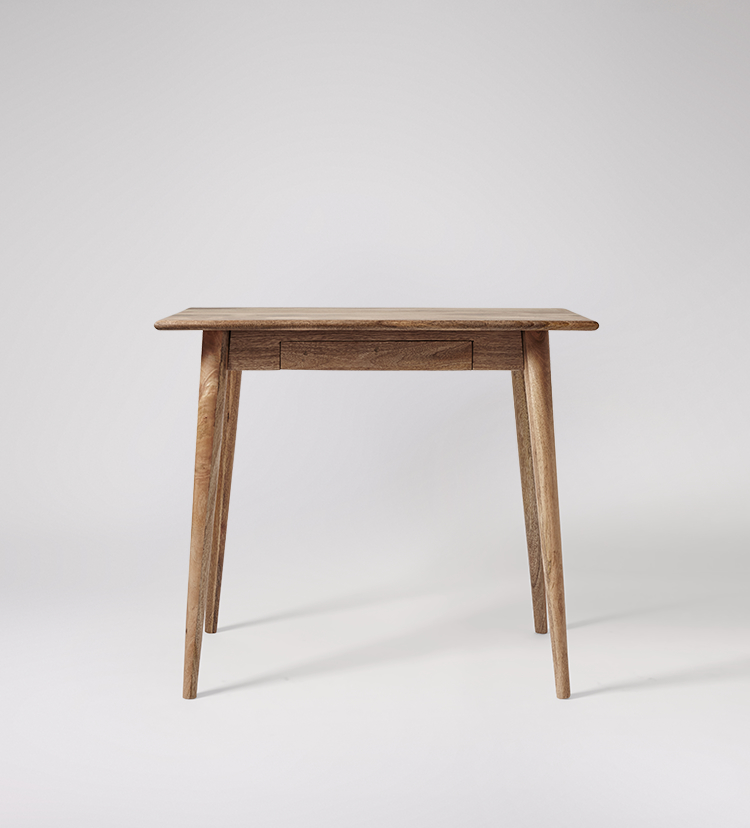 Ginsberg Small Desk, ScandiMinimalist Style in Natural Mango Wood Swoon