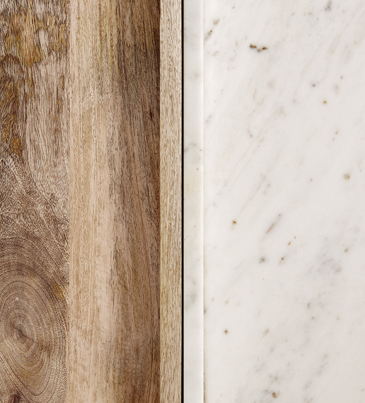 Hansel Contemporary Coffee Table in White Marble And Iron Swoon