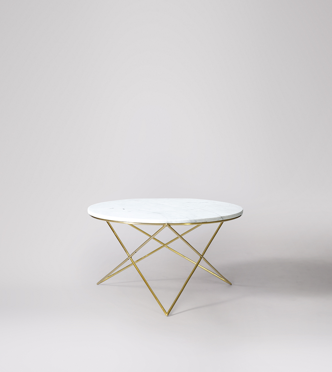 brass and white coffee table