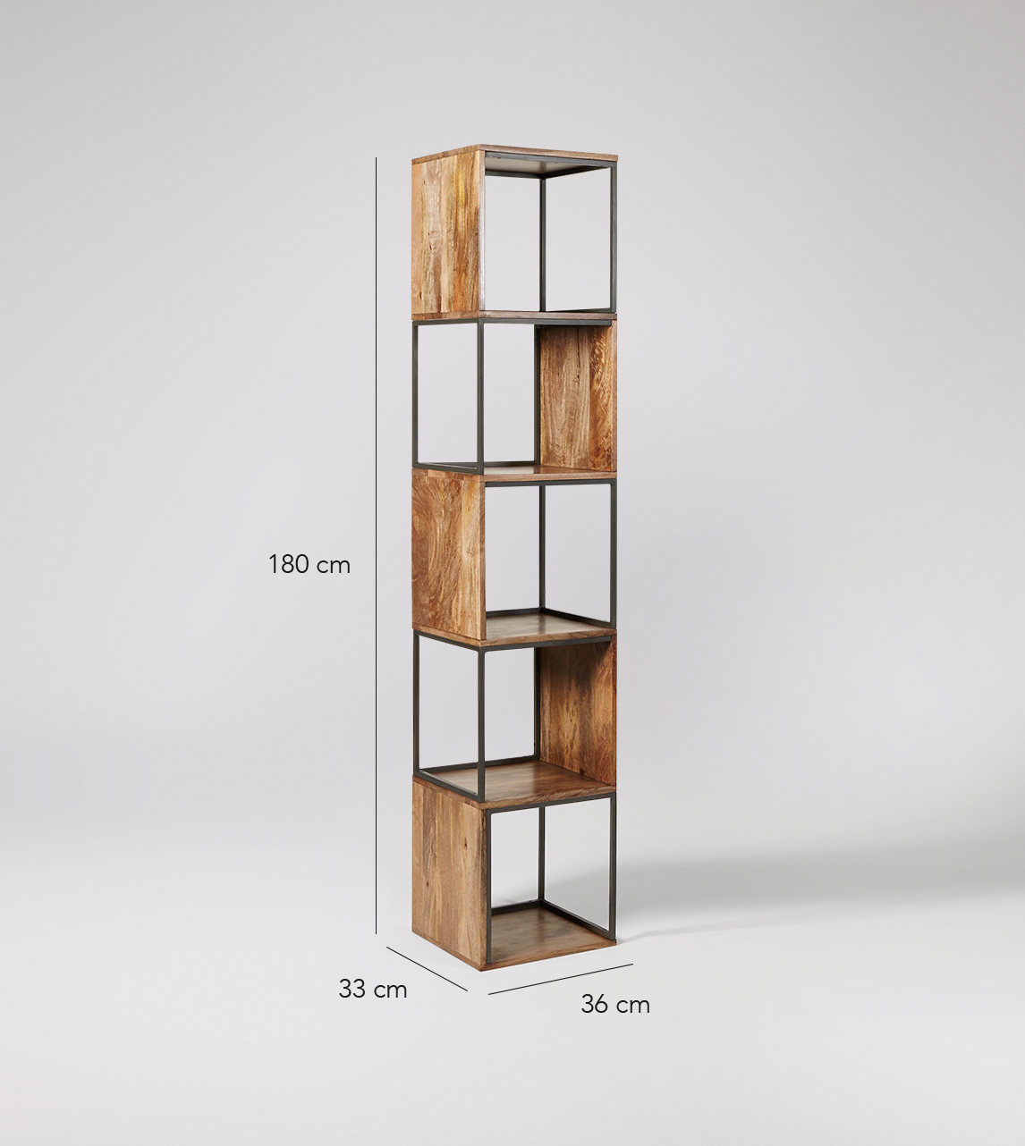 Holt Shelving Industrial Style In Mango Wood Charcoal Utility Swoon