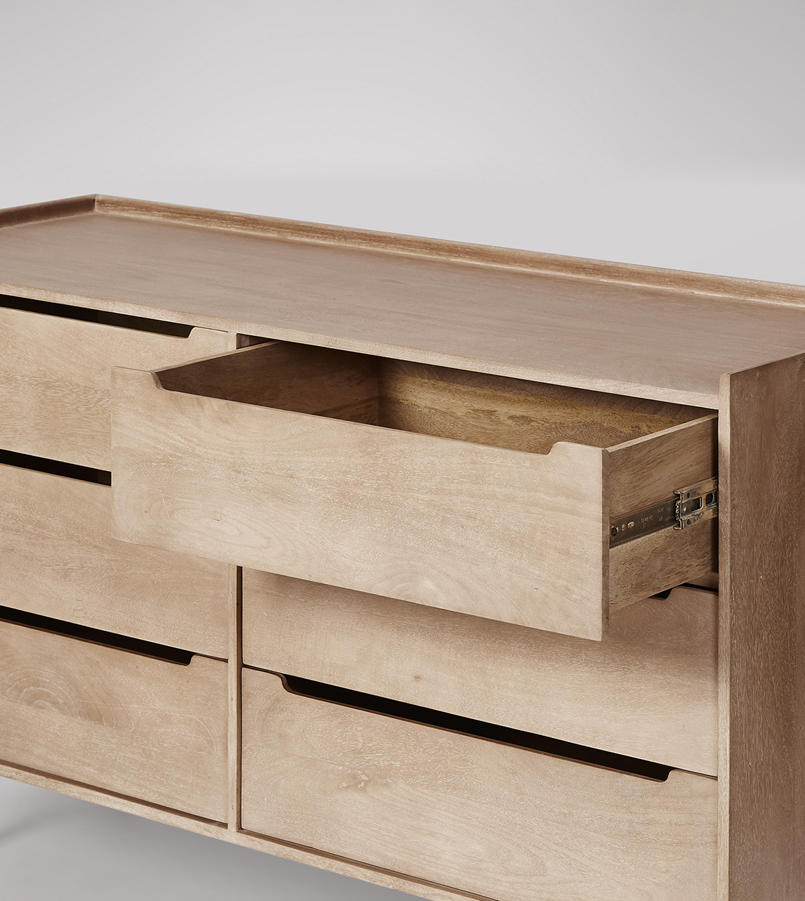 Southwark Scandi Style SixDrawer Chest of Drawers in Grey Wash Mango