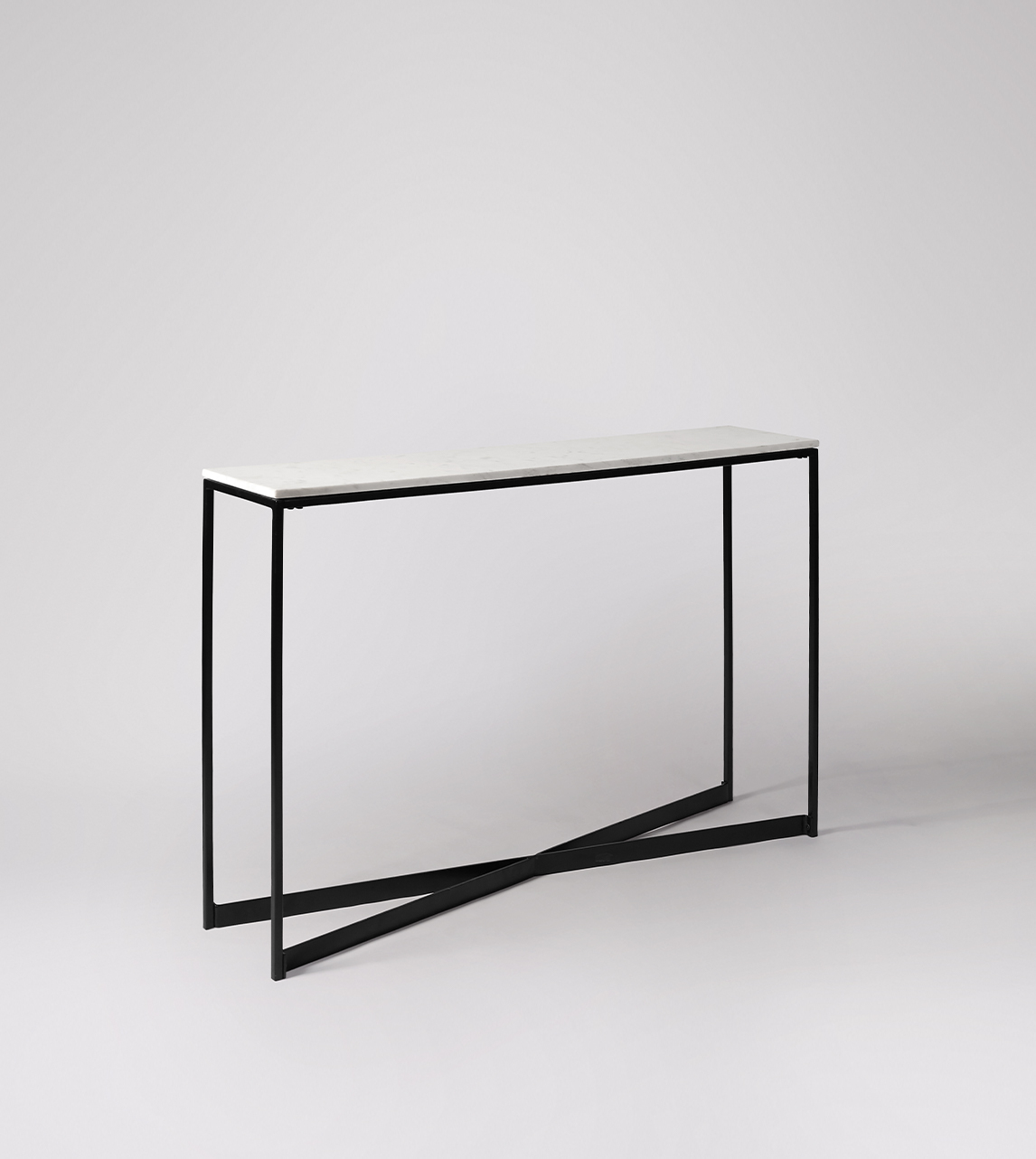 marble black console table