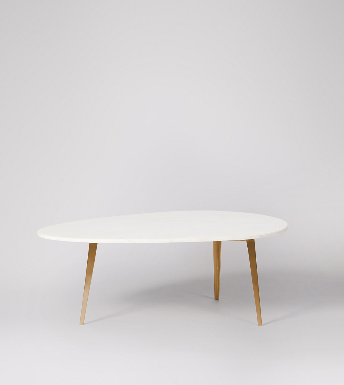 Kitson Coffee Table in White Marble & Brass Swoon