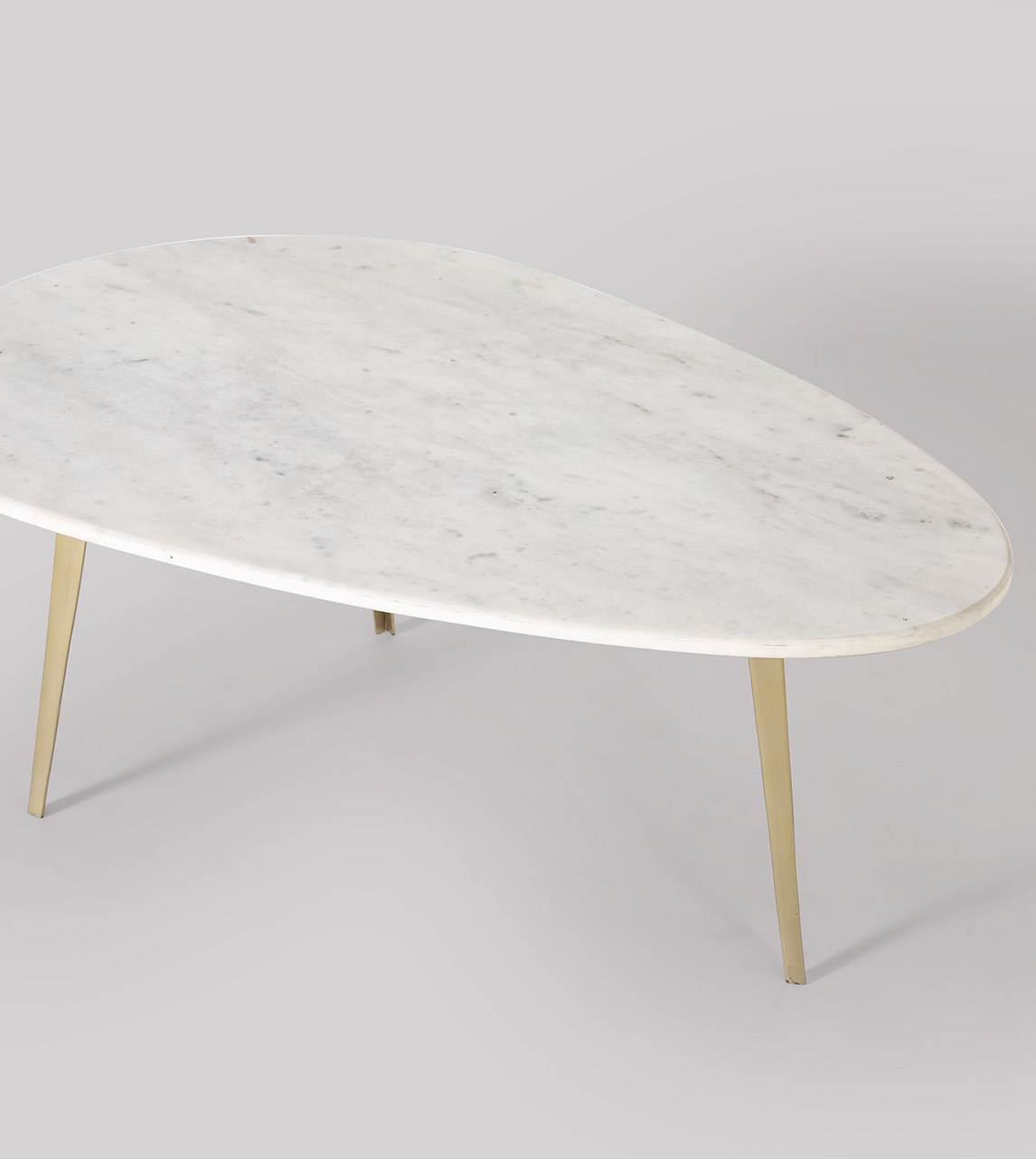 Kitson Coffee Table in White Marble & Brass Swoon