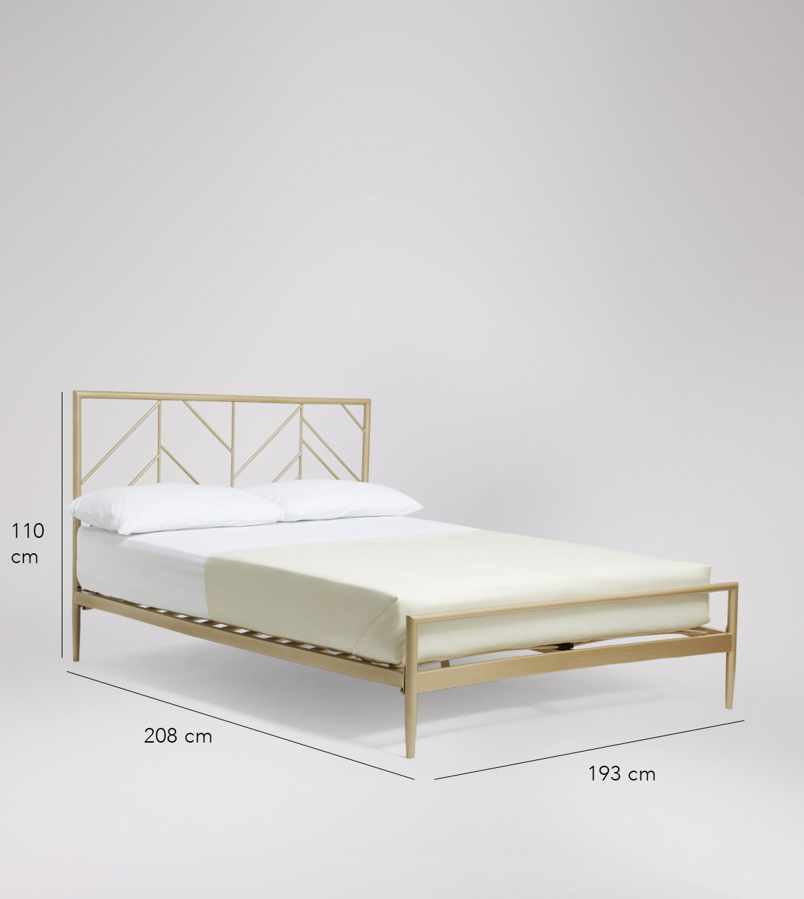 Klee MidCentury Super King Bed Frame in Brass Swoon