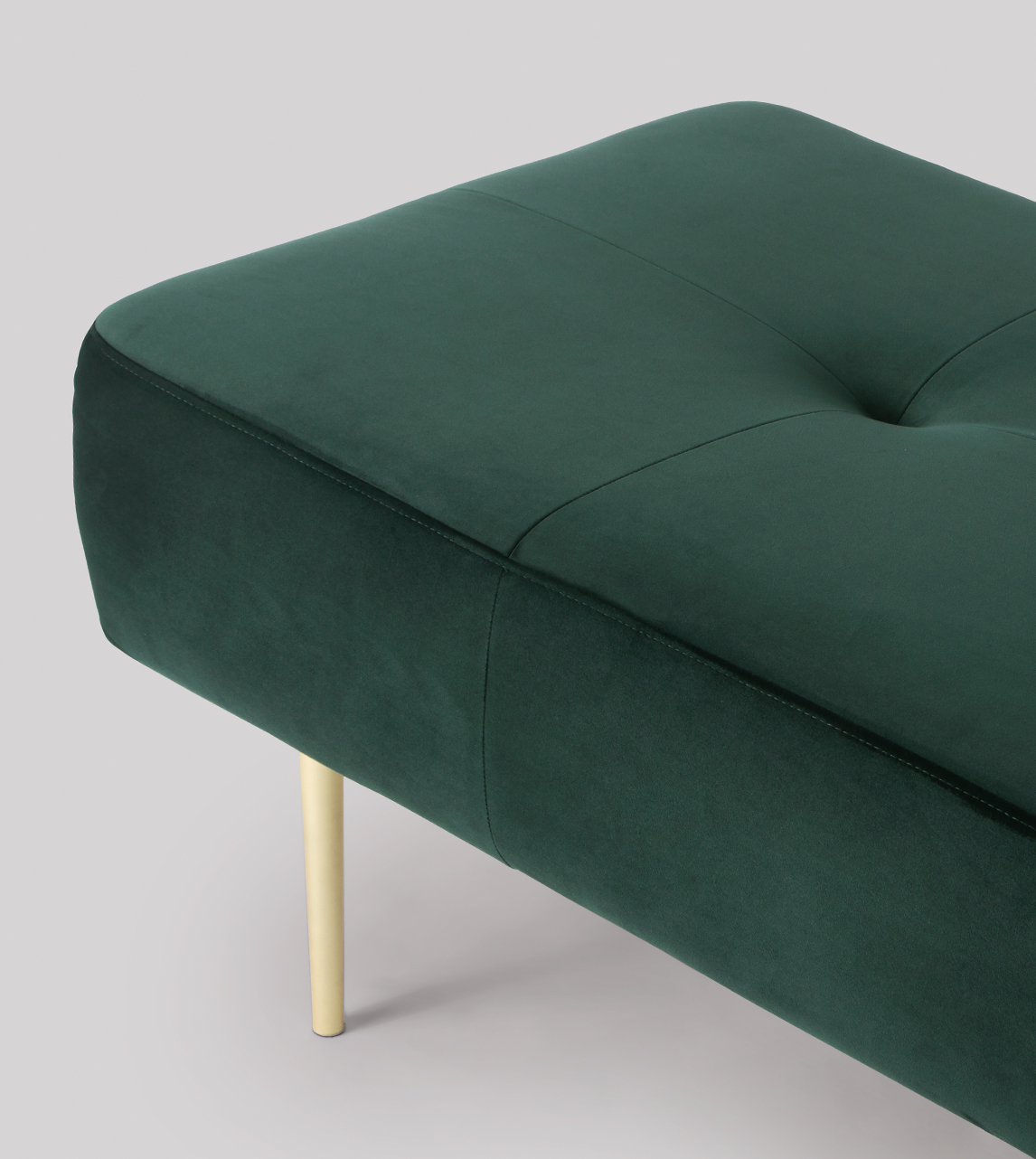 Kohl Contemporary Bench in Dark Green Velvet & Brass Swoon