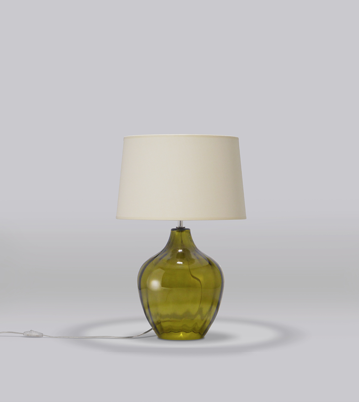 Table Lamp In Olive Green Glass, Table Lamps Green