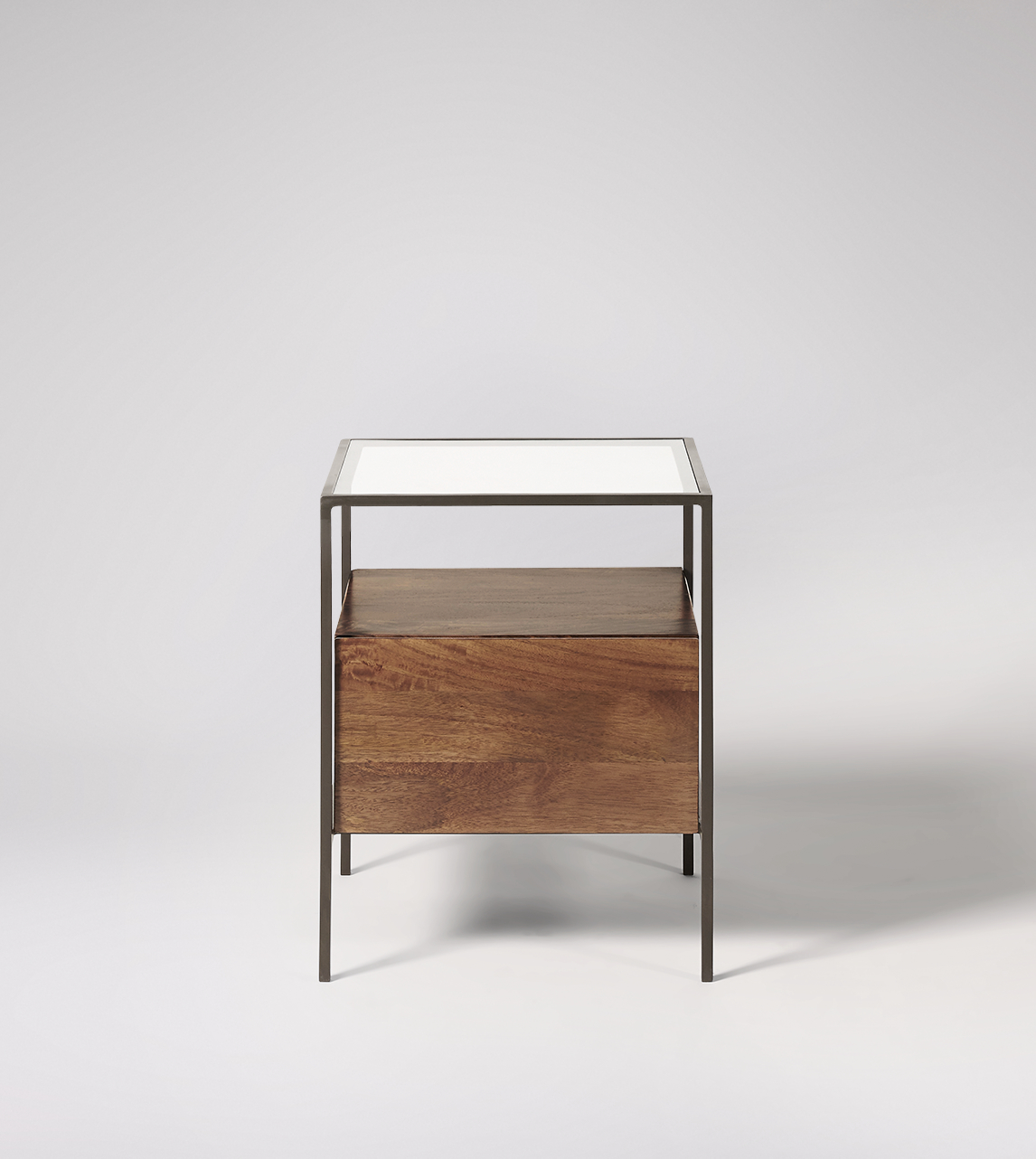 Wood and glass bedside table deals