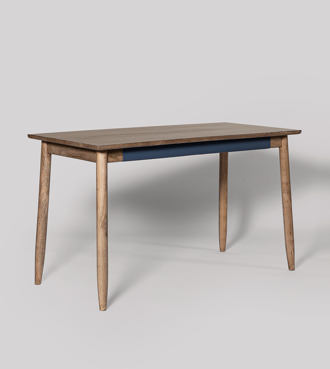 Maltby MidCentury Desk in Natural OakStained Mango Wood & Blue Swoon