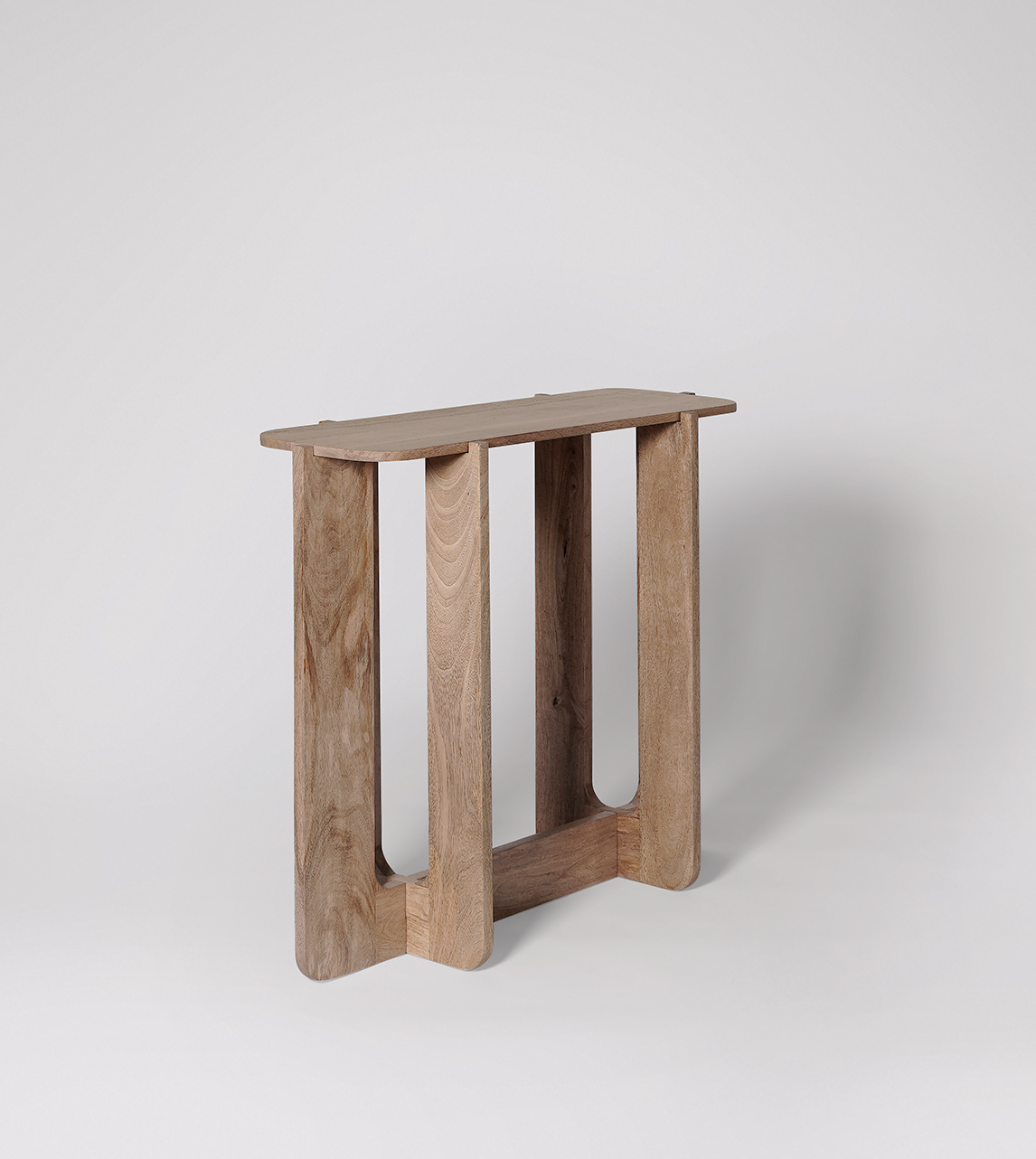 Medway Contemporary Console Table in Natural OakStained Mango Wood Swoon