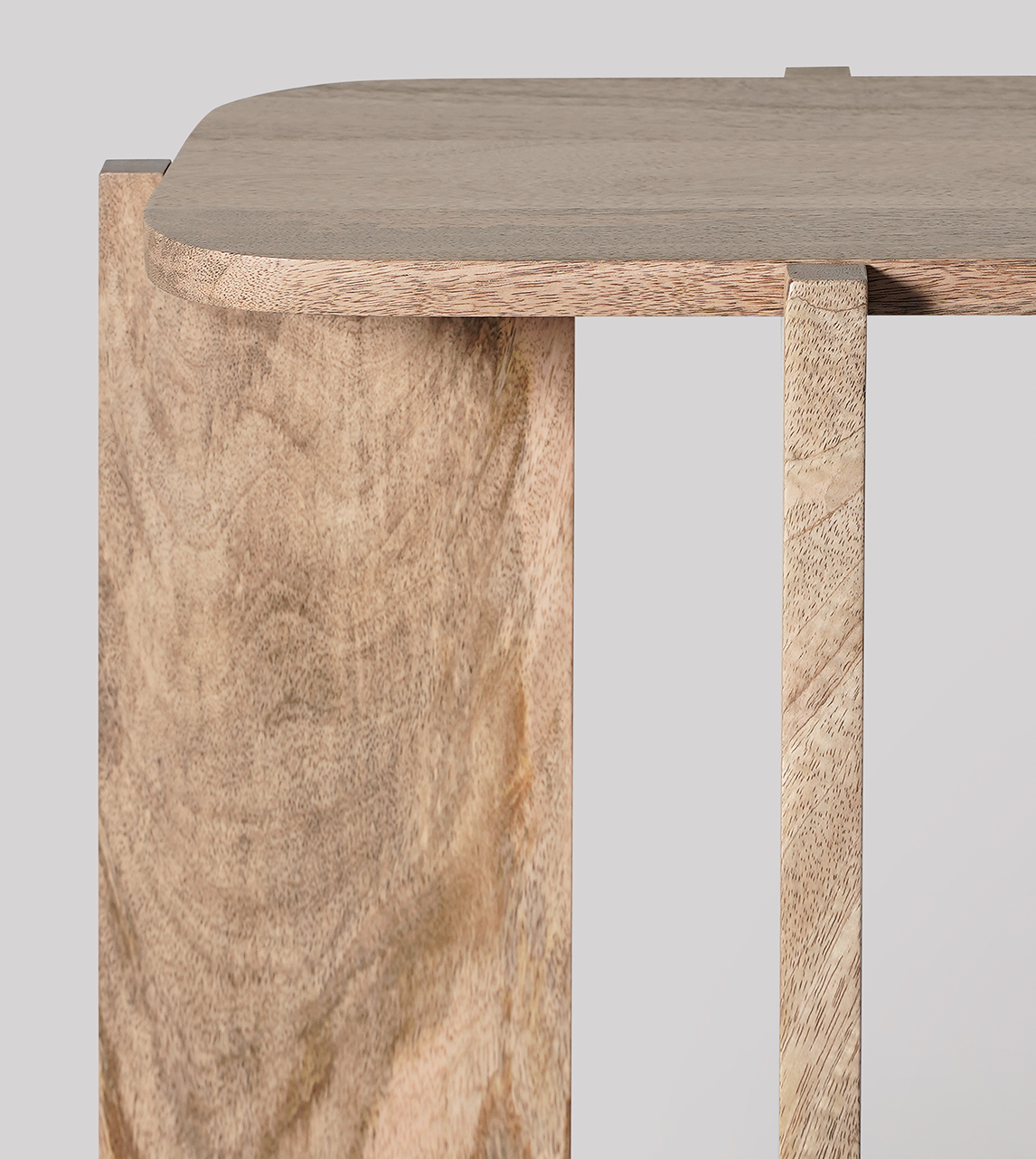 Medway Contemporary Console Table in Natural OakStained Mango Wood Swoon