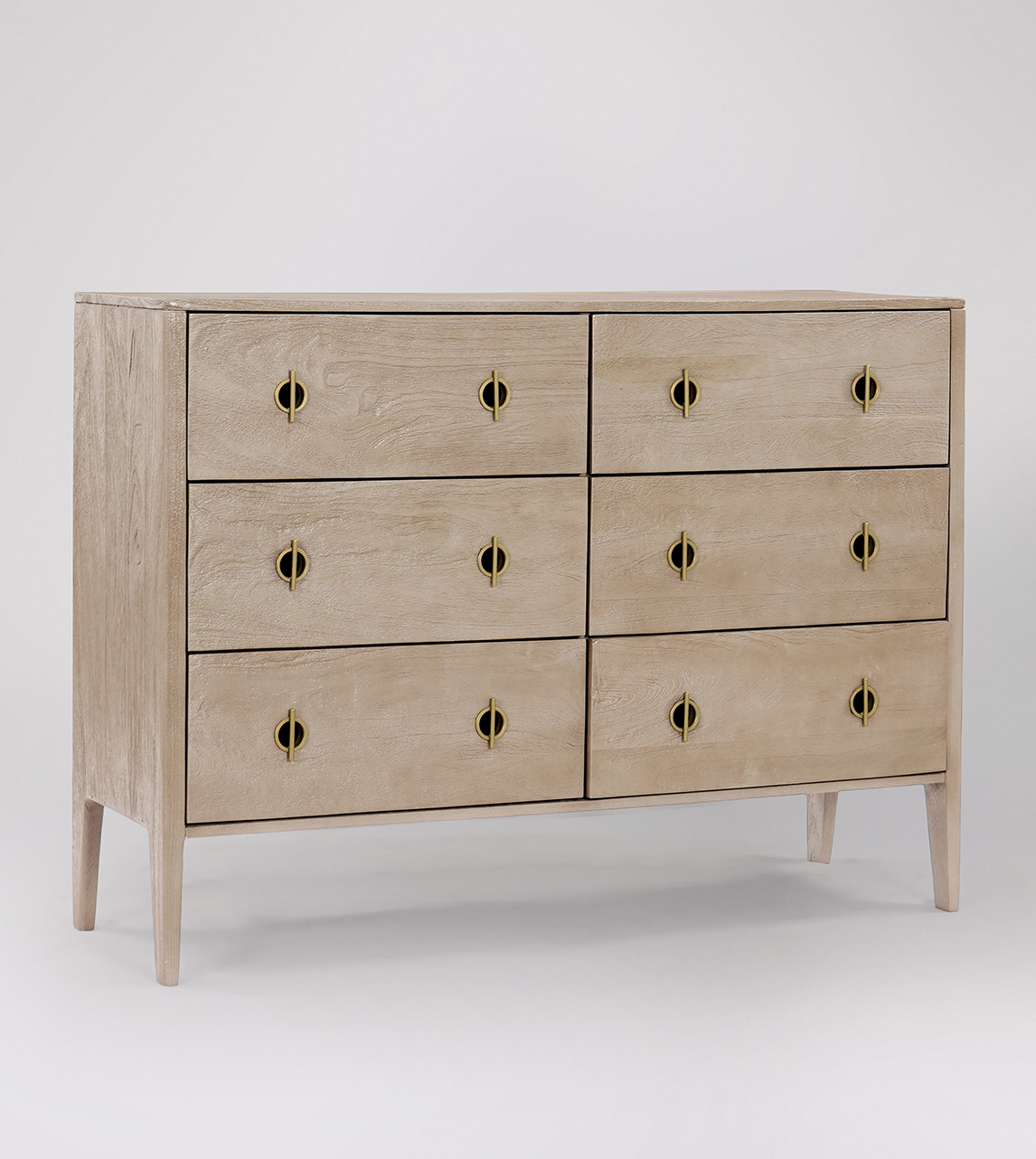 Morse Scandi Six-drawer Chest of Drawers in Sandblasted Grey Mango Wood ...