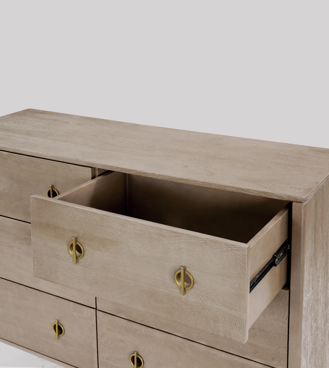 Morse Scandi Six-drawer Chest of Drawers in Sandblasted Grey Mango Wood ...