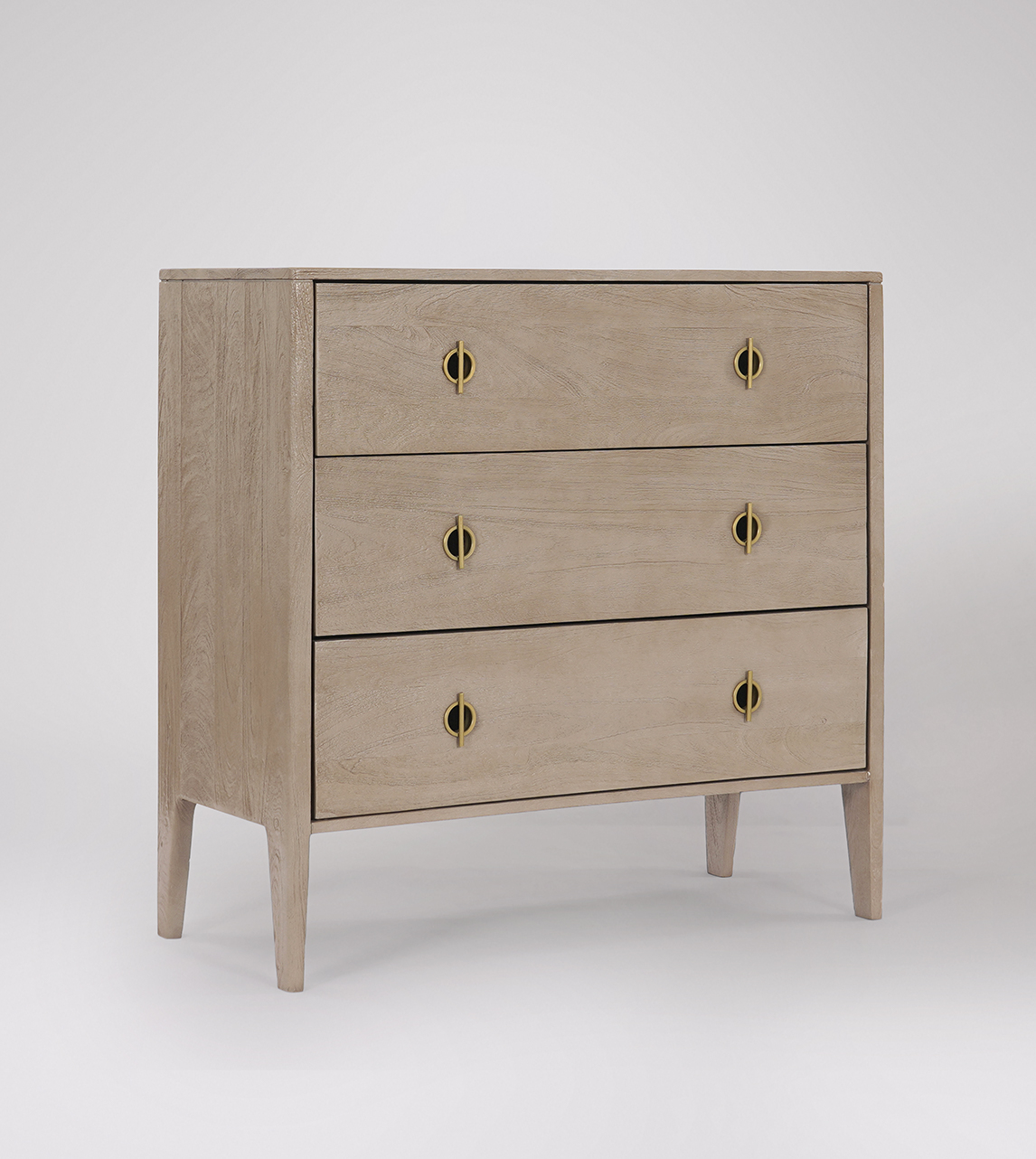 Morse Scandi Three-drawer Chest of Drawers in Sandblasted Grey Mango ...