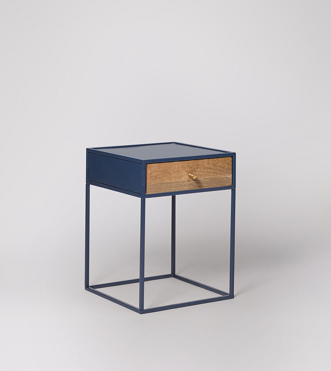 Docklands Contemporary Style Bedside Table in Blue Swoon