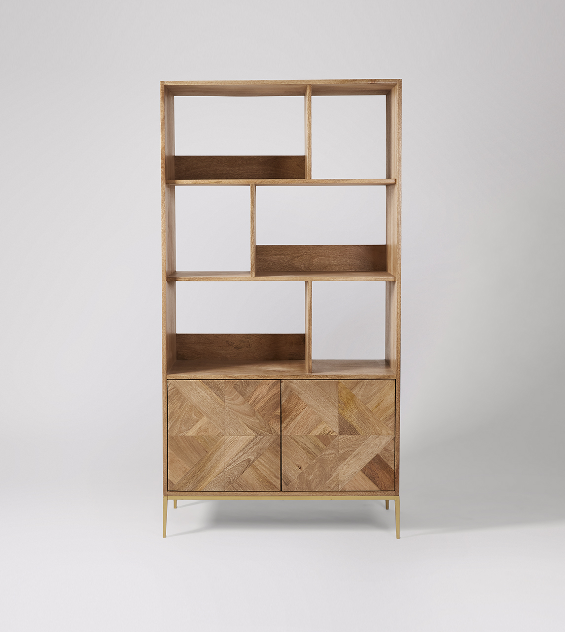 light mango wood shelving unit