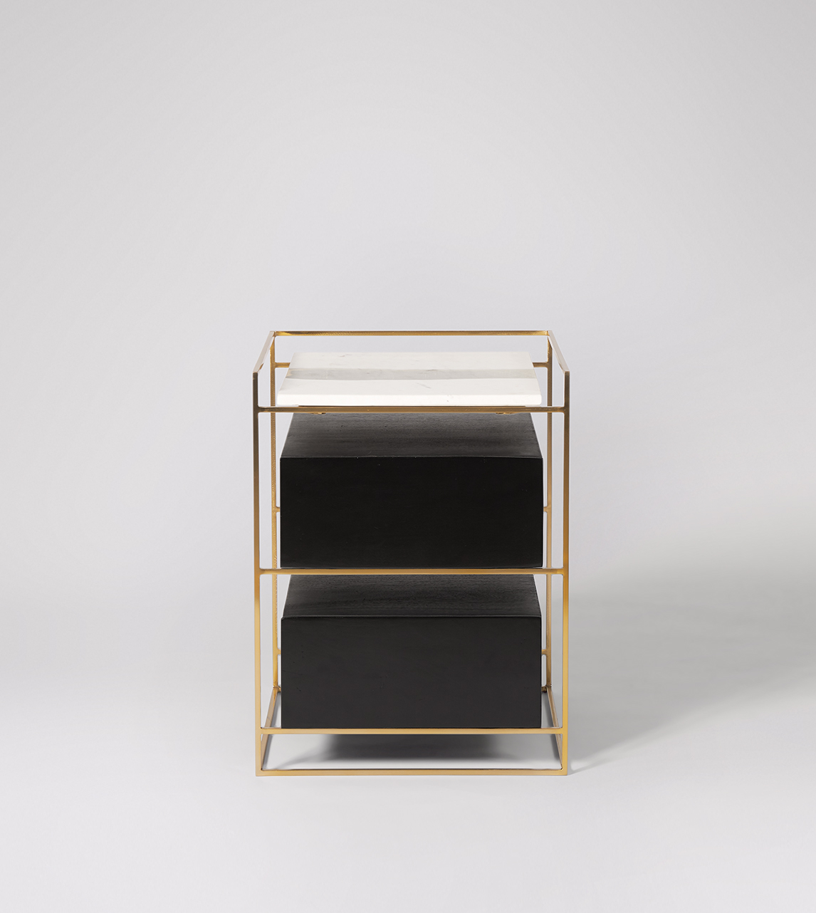 Black and deals marble bedside table