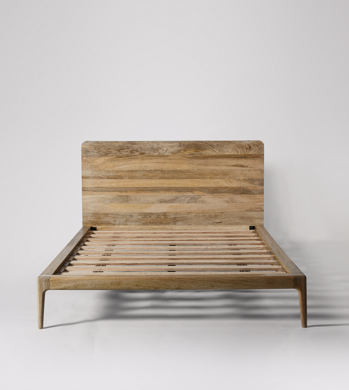 Nyhavn Double Bed Frame, MidCentury Modern Style in Natural Mango Wood