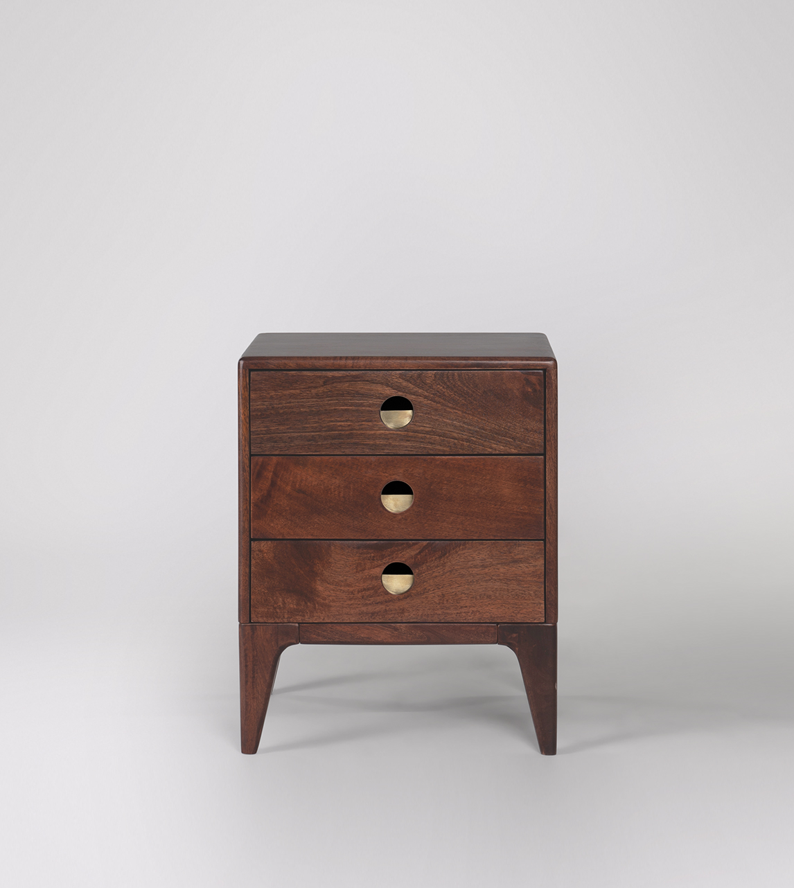 brown wood bedside cabinet