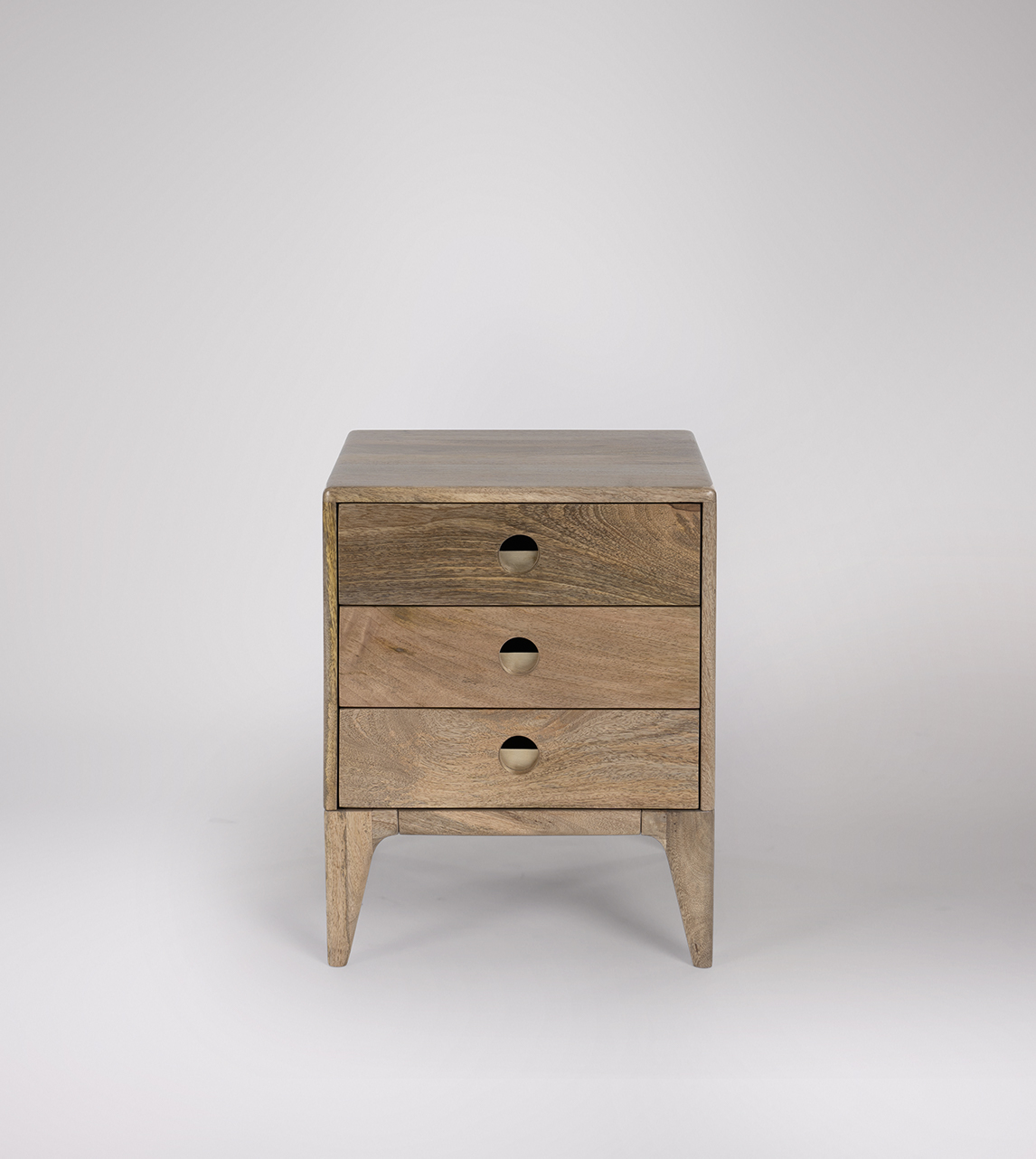 Wood and brass deals nightstand