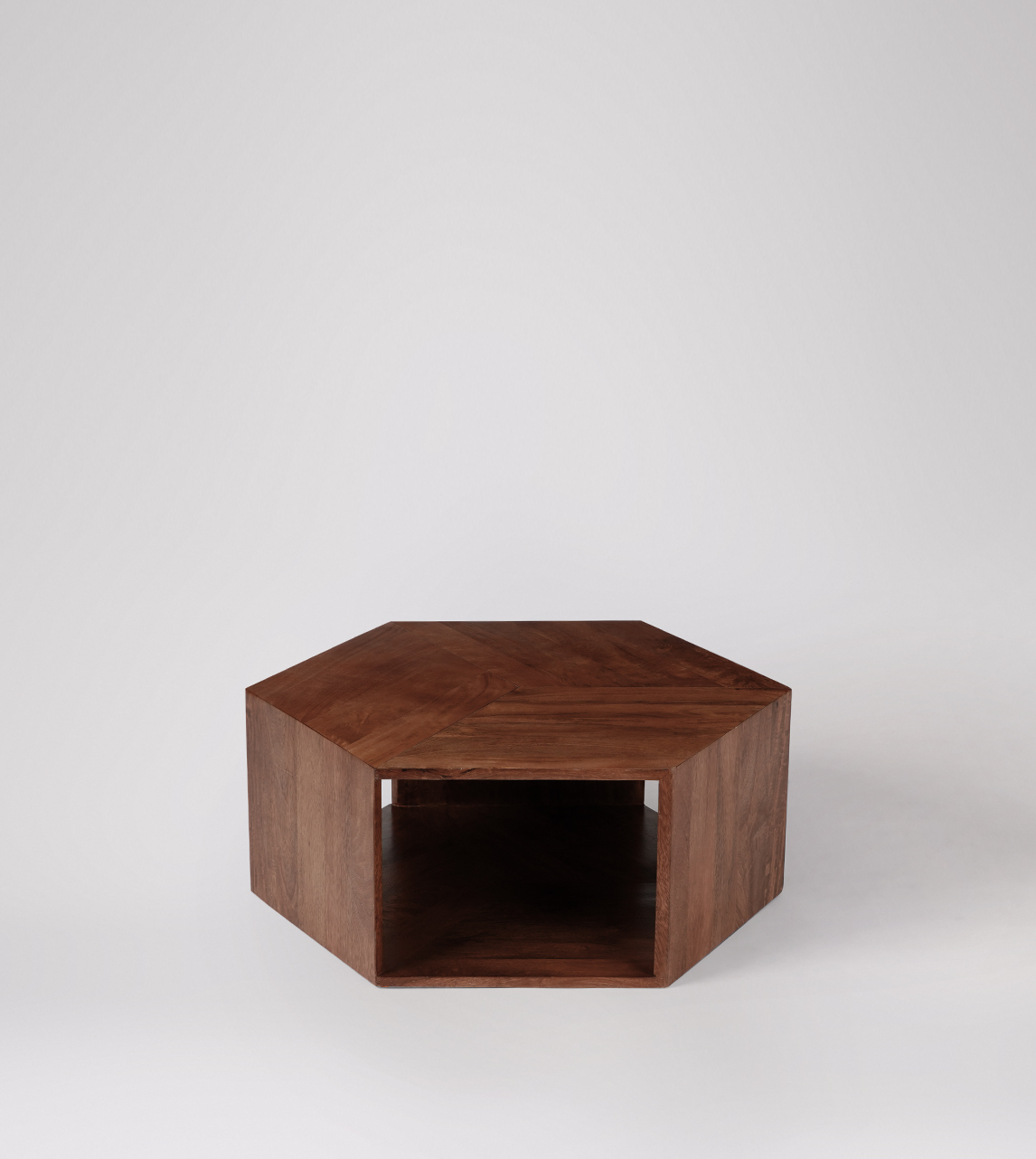 Hexagon coffee table store with storage