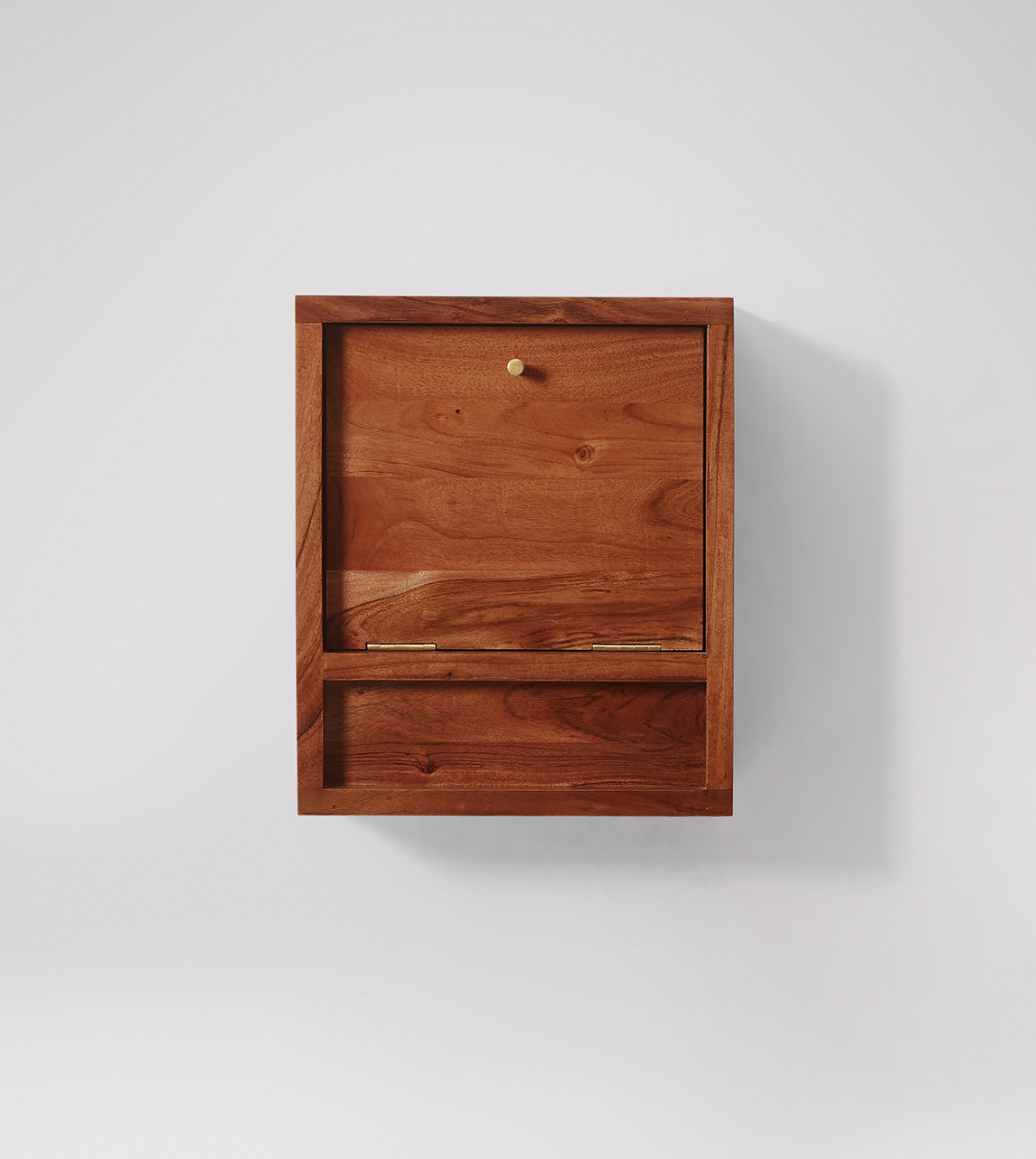 Pembridge Folding Bedside Table Contemporary Style In Dark Brown Acacia Racing Green Swoon