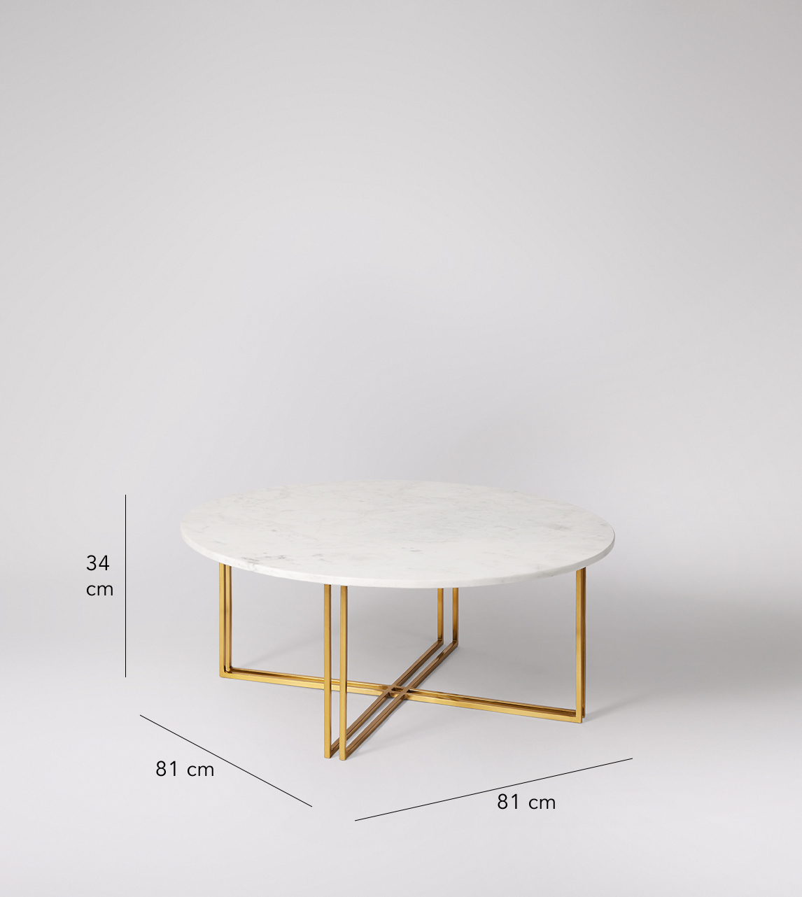 Praia Coffee Table in White Marble & Gold Plated Swoon