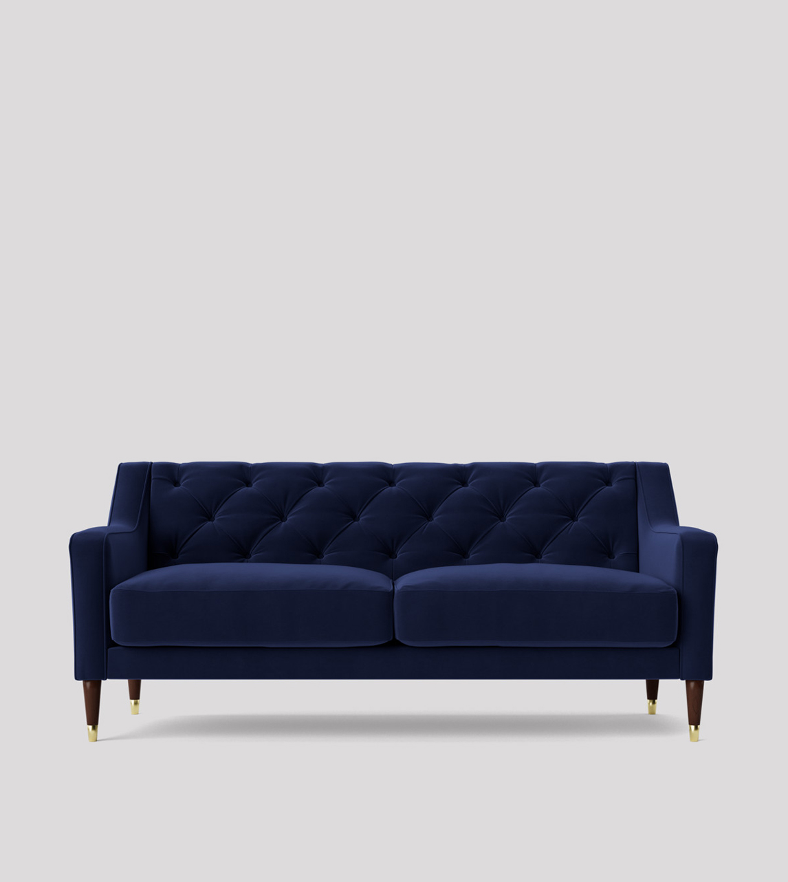 Pritchard Twoseater Sofa in Ink Easy Velvet with Dark Feet Swoon