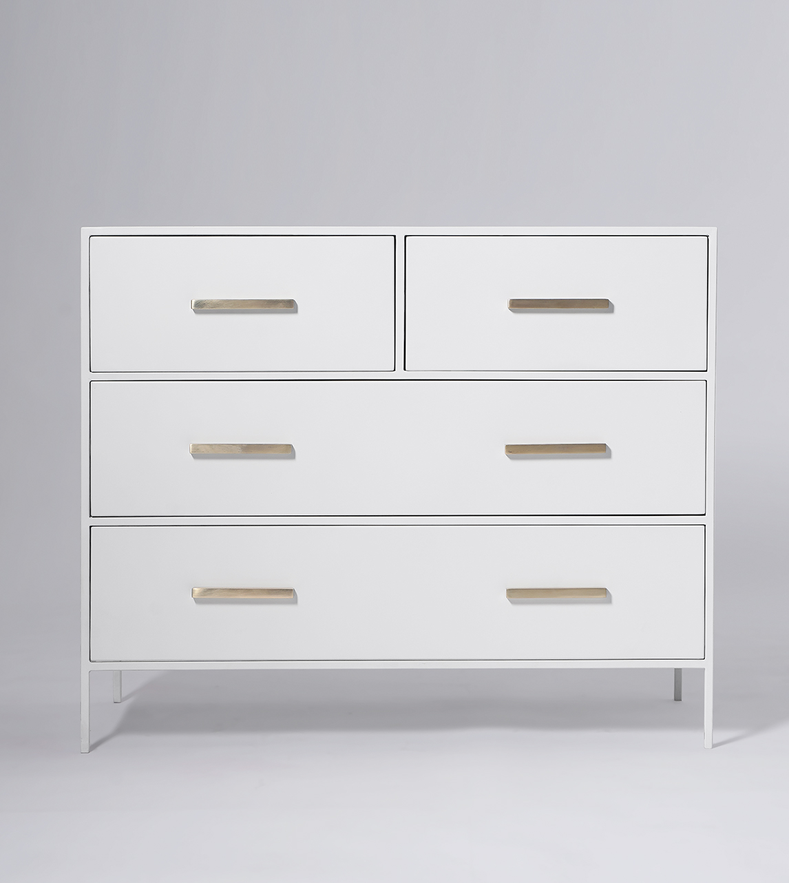 Stepney Industrial Four-drawer Chest Of Drawers in Matt White | Swoon Stepney Industrial Four-drawer Chest Of Drawers in Matt White | Swoon