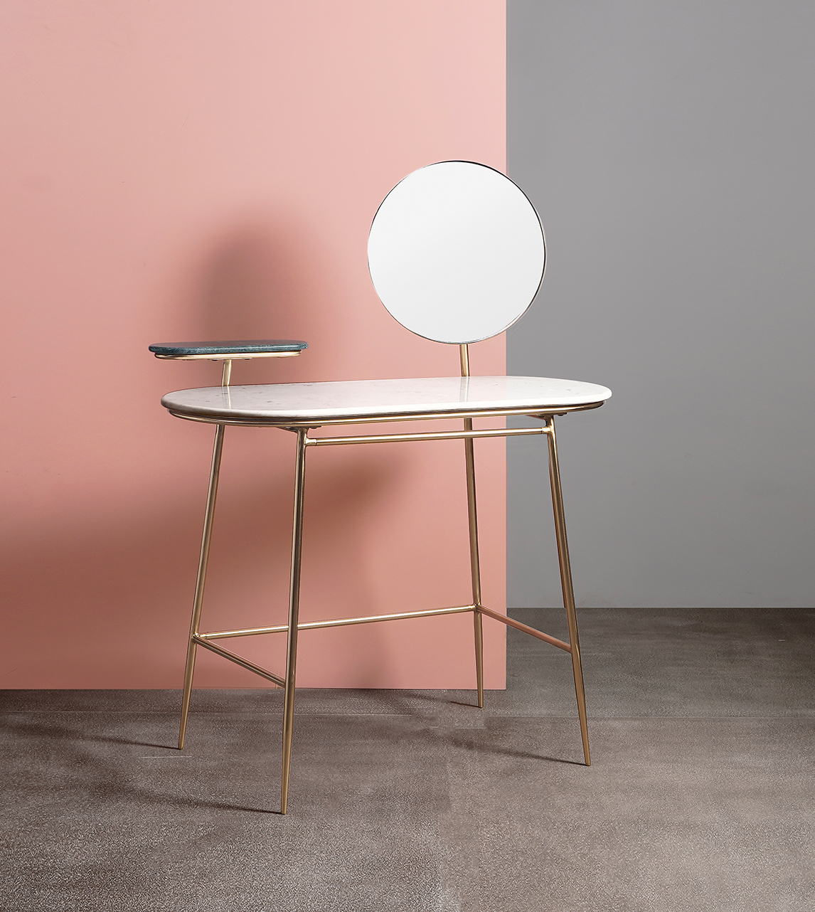 Senzo Luxe Dressing Table in Marble & Brass | Swoon