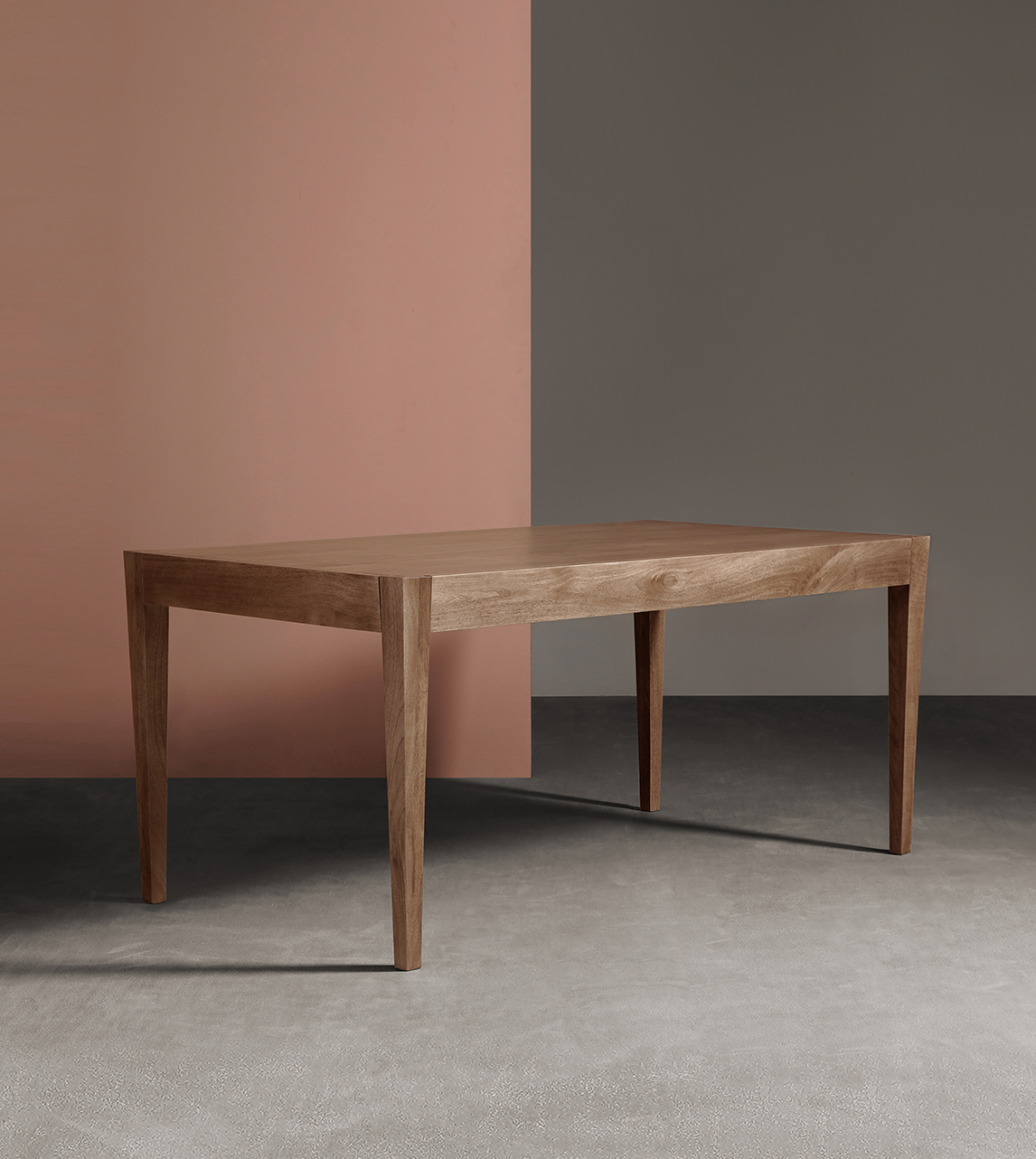 Ink Table Inke Traditional Dining Table In Light Brown Mango Wood | Swoon
