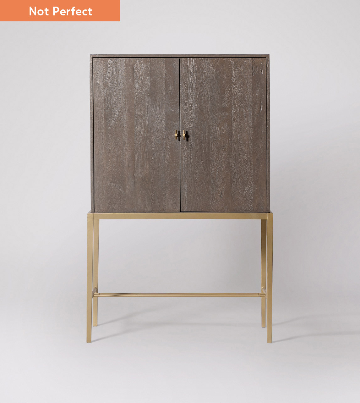 Verne Classic Drinks Cabinet in Sandblasted Grey Mango Wood