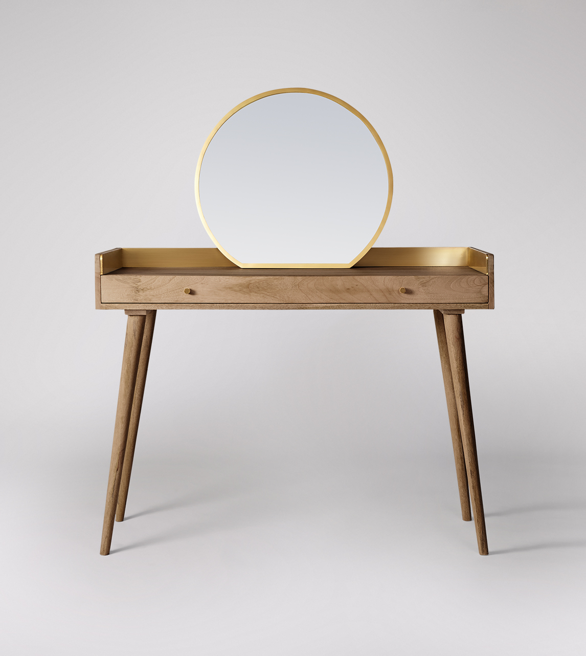 slim fit dress slacks Modern White Dressing Table with Charging Station,LED Lights&Round Mirror –  CLIPOP furniture main image 0