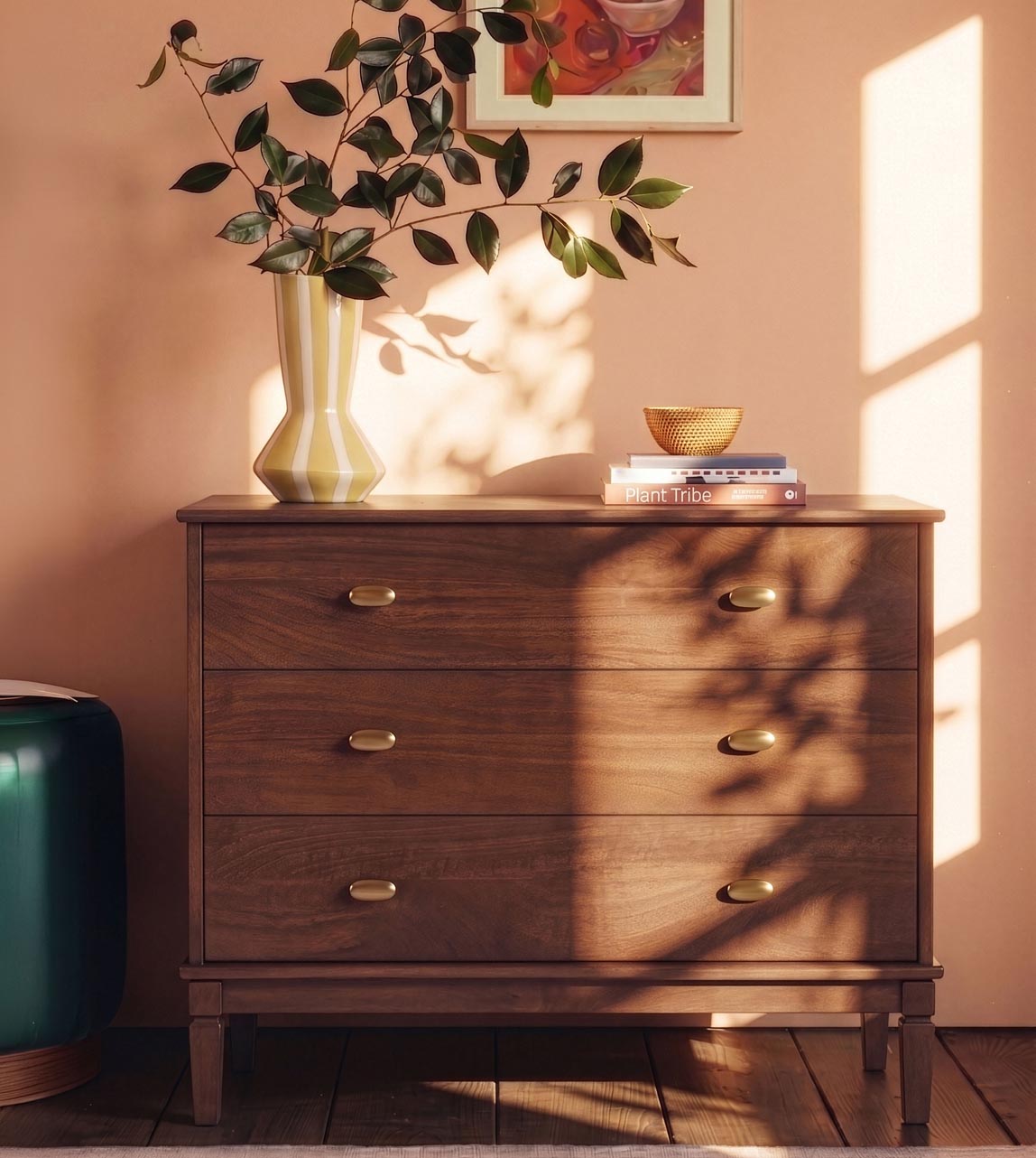 Chanon Drawer Canonbury Traditional Three-drawer Chest of Drawers in Dark Brown Mango ...