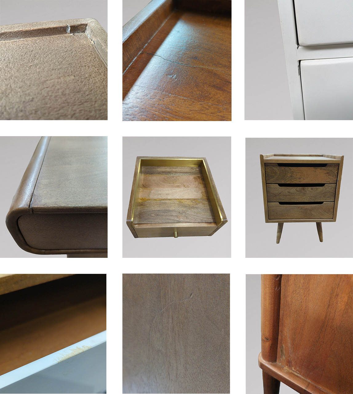 Jackson Contemporary Bedside Table in Sandblasted Grey Mango Wood ...