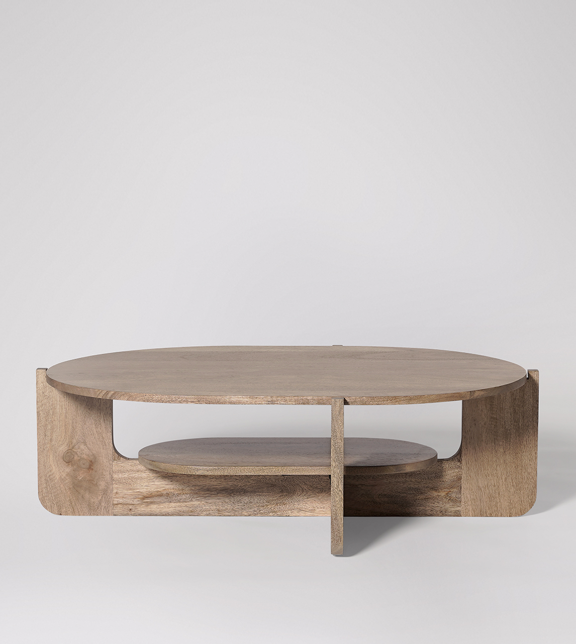Medway Contemporary Coffee Table in Natural Oak-Stained Mango Wood