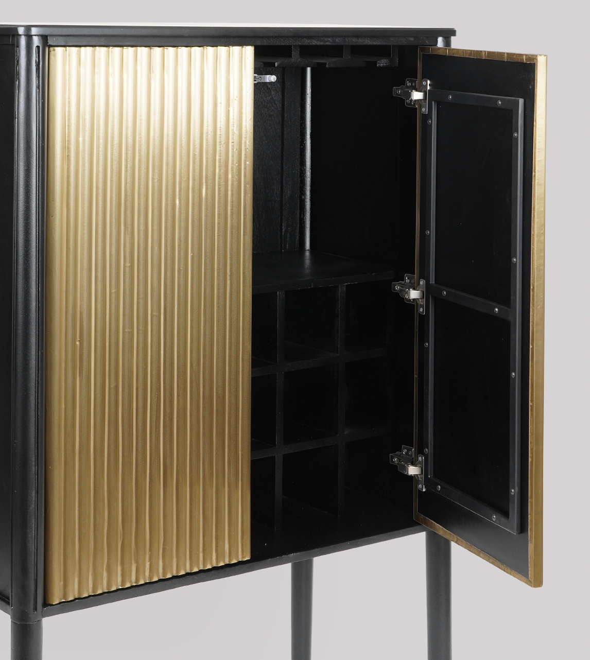 Reyna Classic Drinks in Brass & Matt Charcoal Mango Wood Swoon